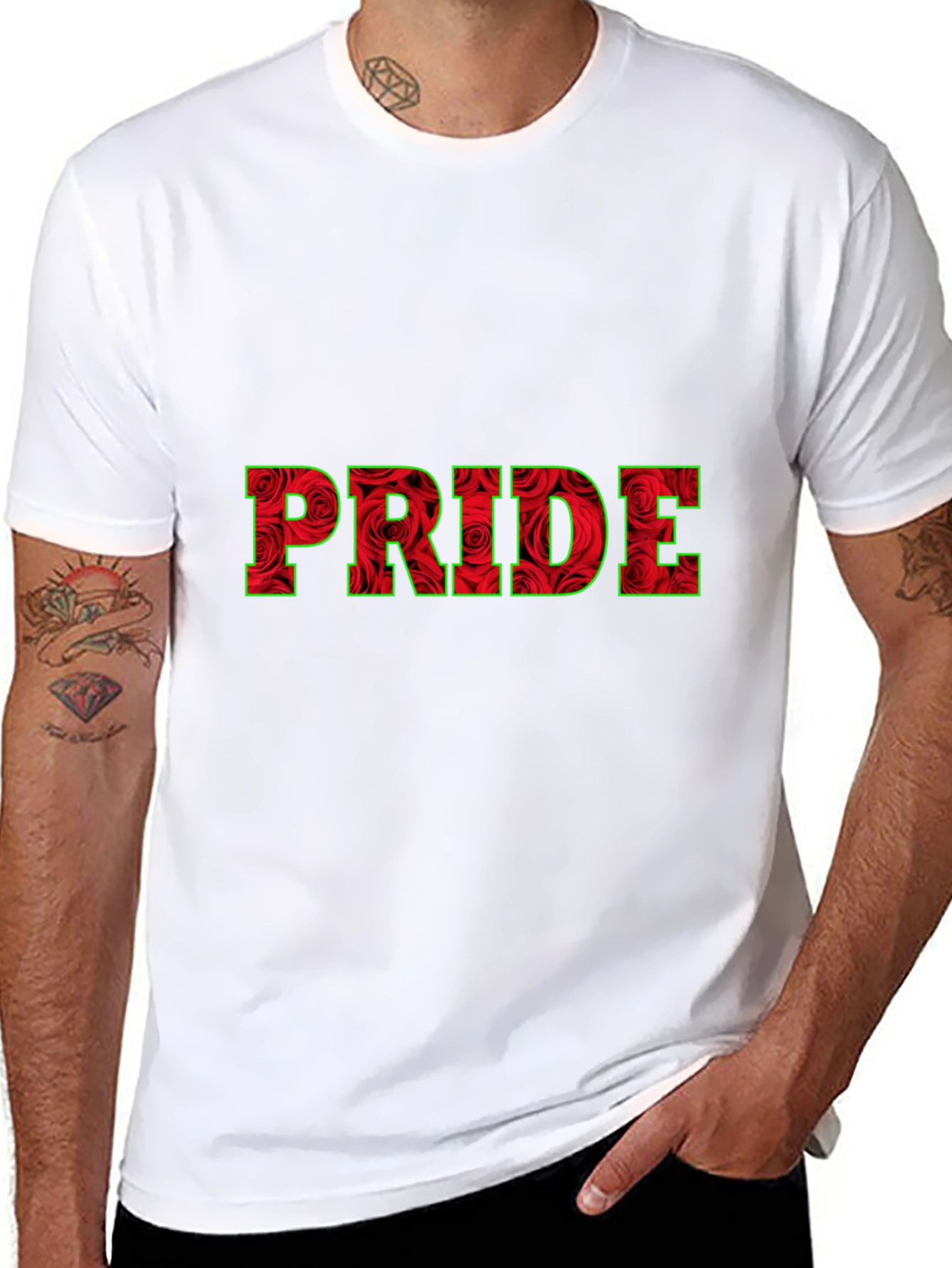 Floral Pride T-Shirt - Bold Rose Design