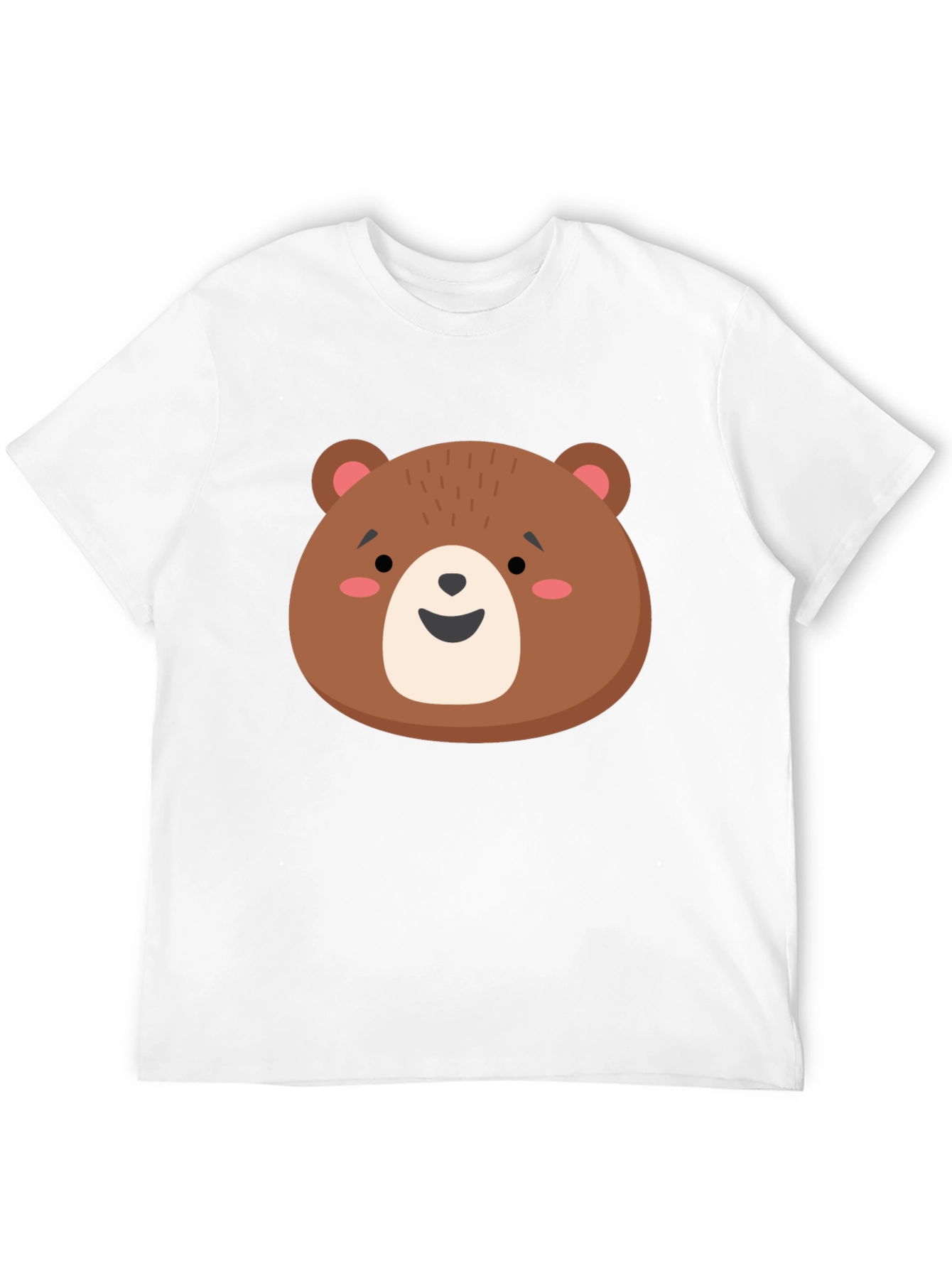 Cute Brown Bear Graphic Tee - Unisex Black T-Shirt