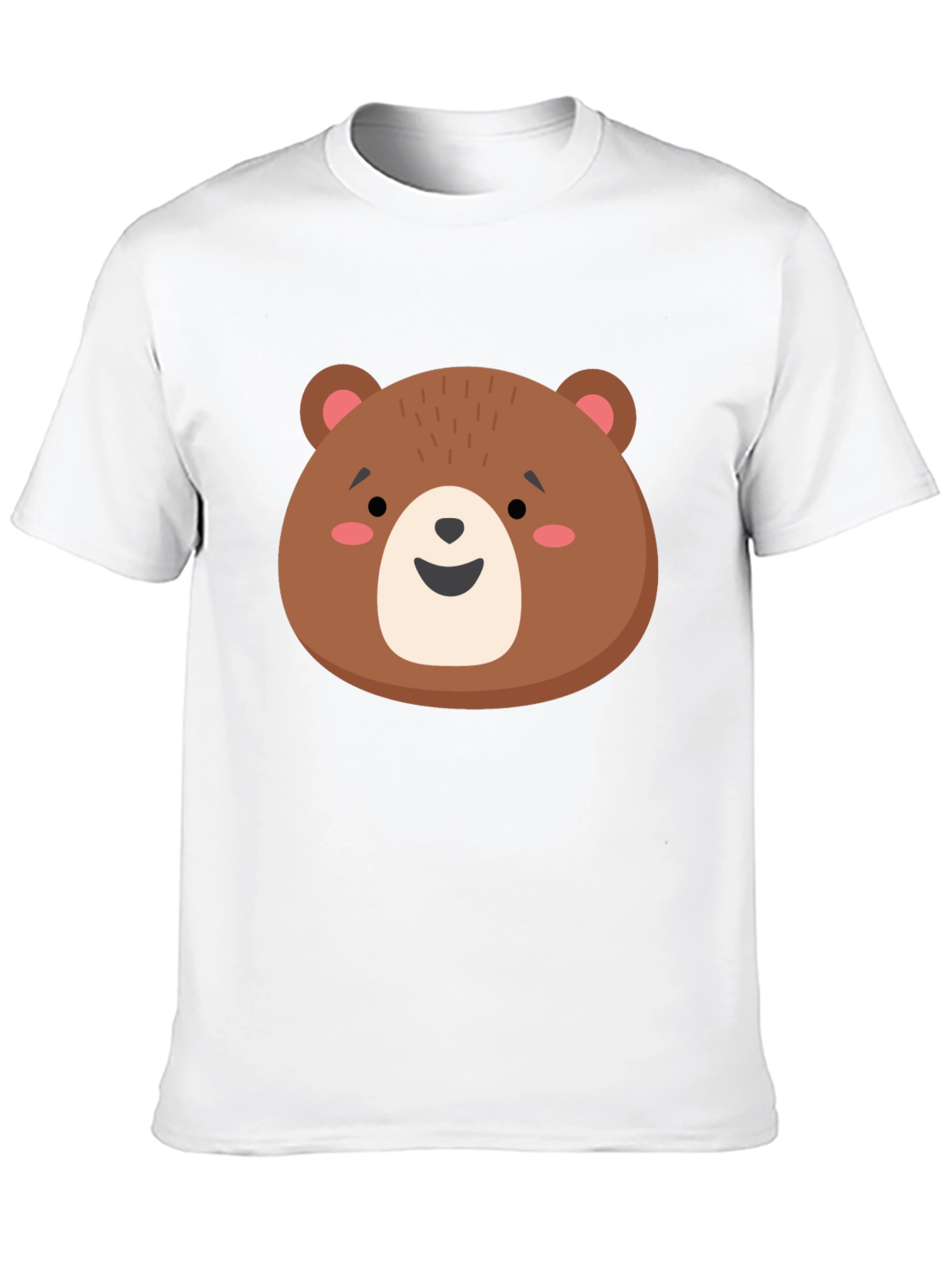 Cute Brown Bear Graphic Tee - Unisex Black T-Shirt