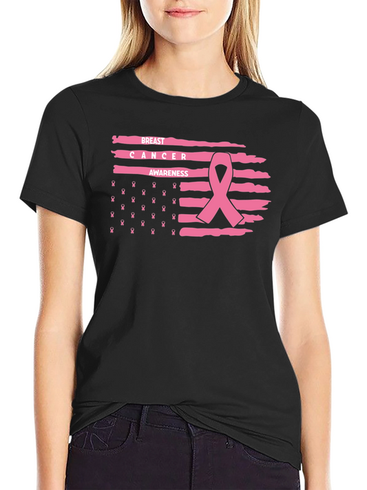 Breast Cancer Awareness Ribbon Graphic Tee