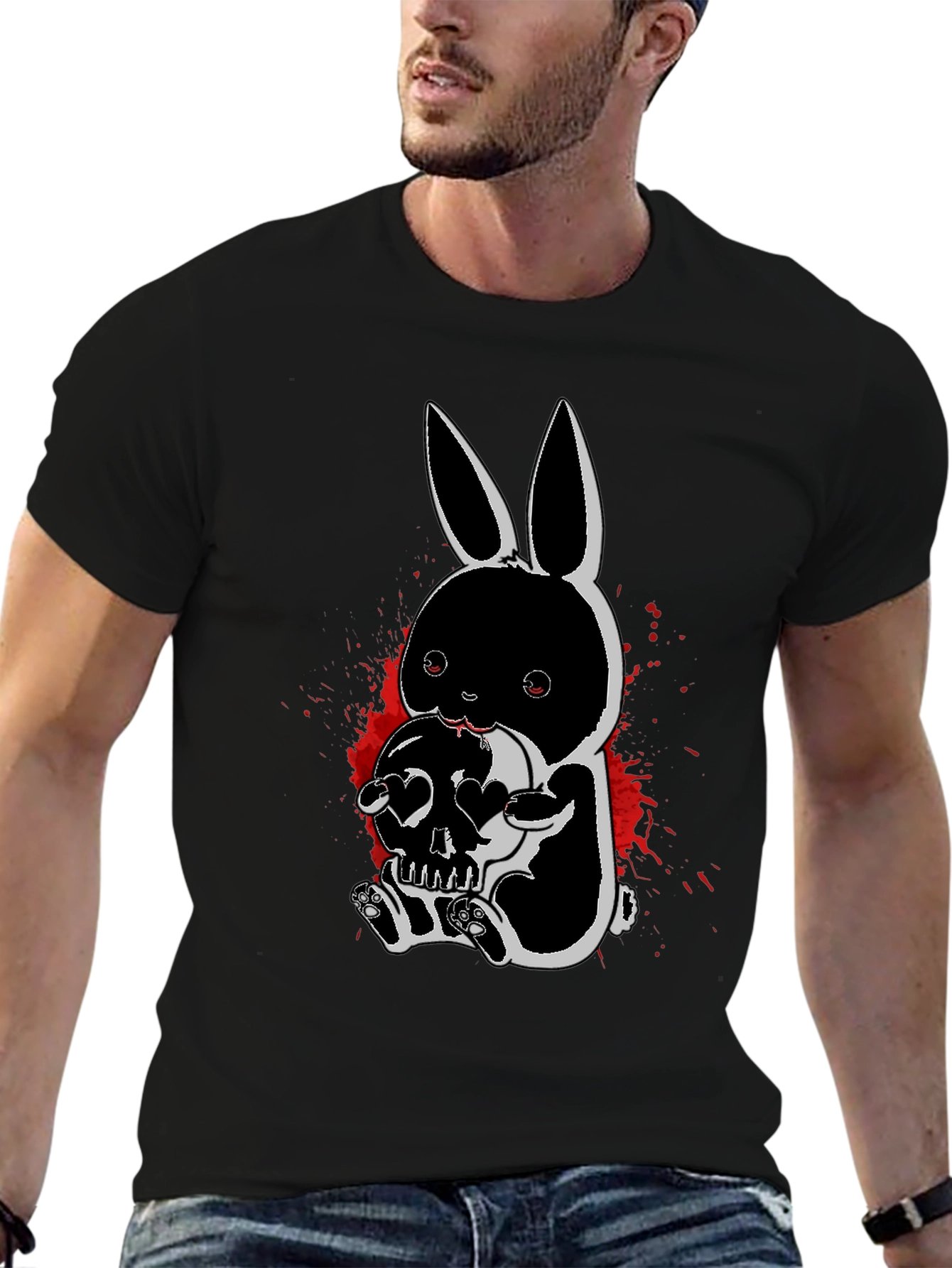 Gothic Bunny Skull T-Shirt