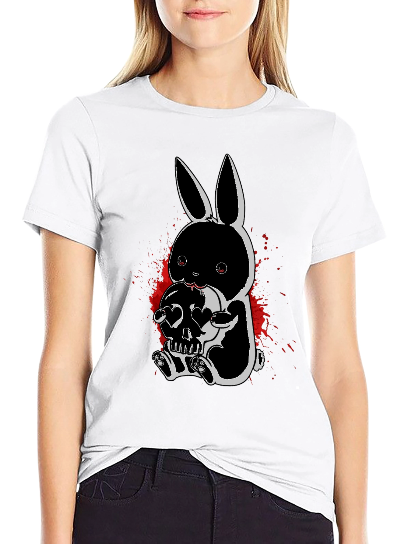 Gothic Bunny Skull T-Shirt