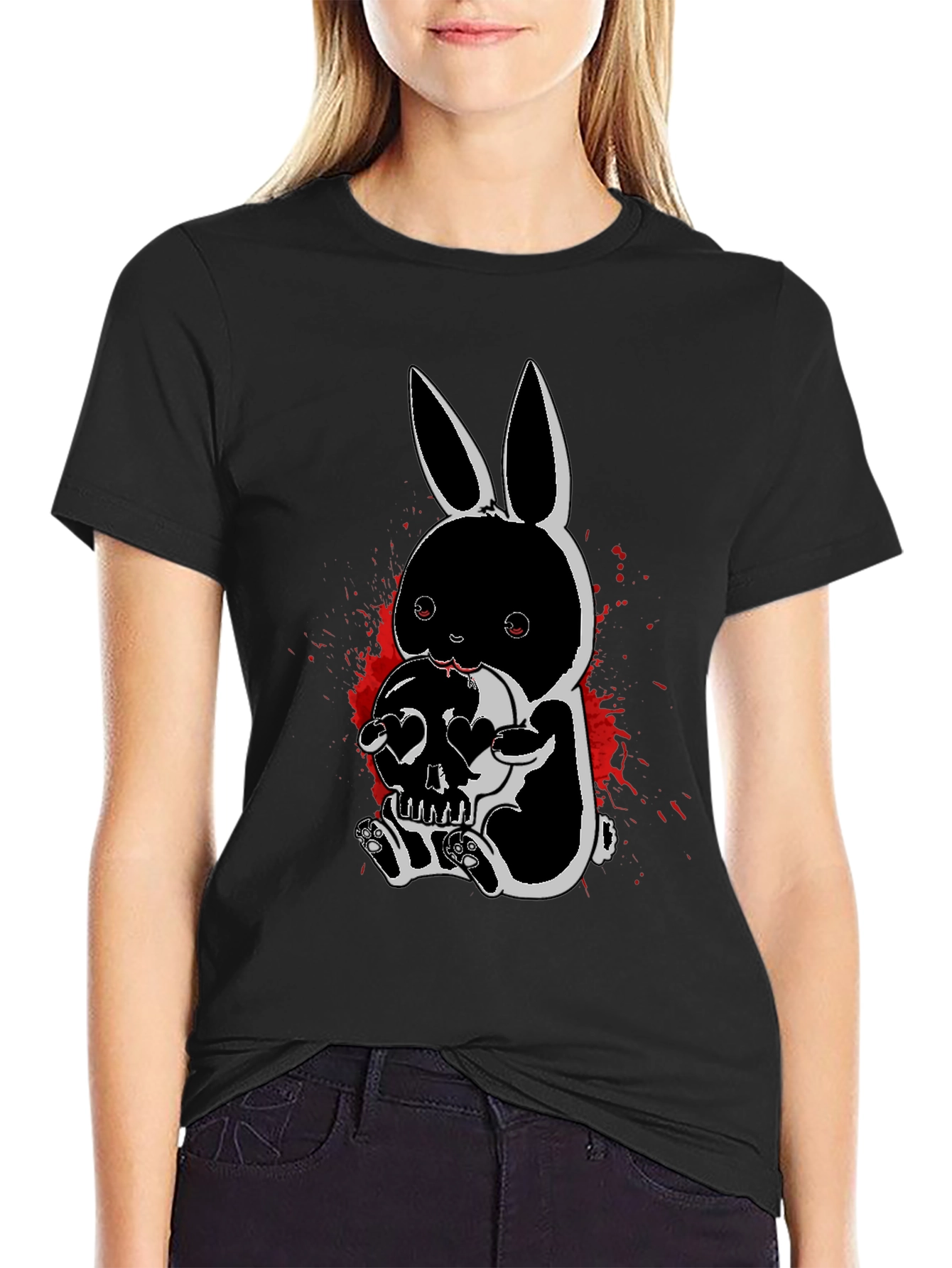 Gothic Bunny Skull T-Shirt