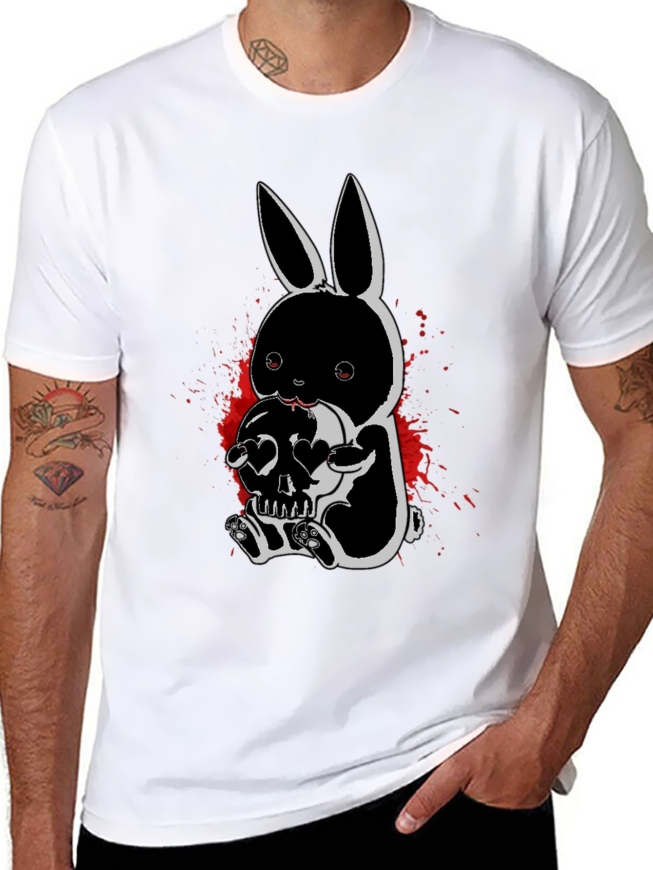 Gothic Bunny Skull T-Shirt