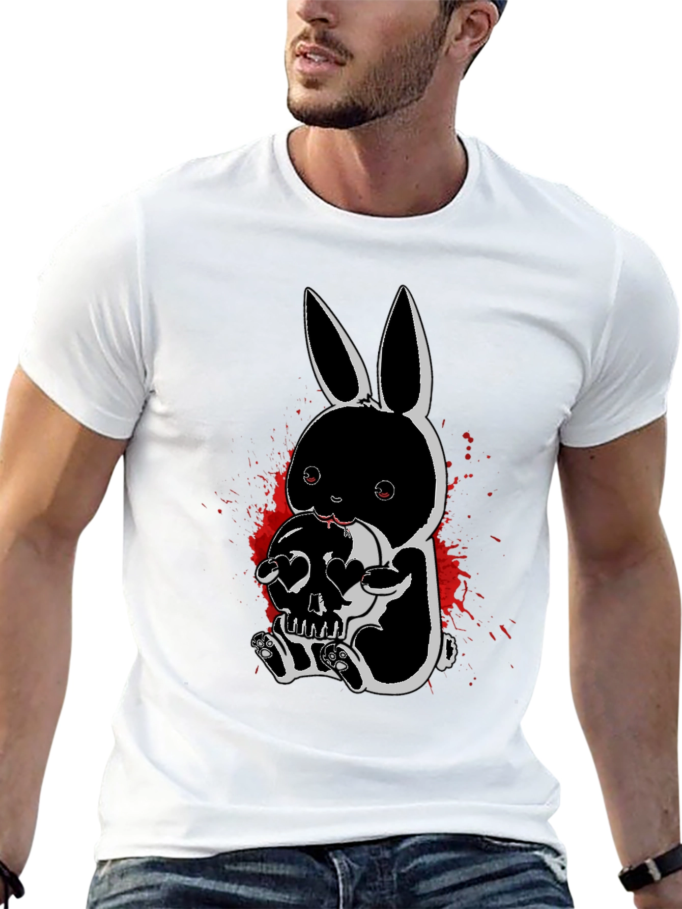 Gothic Bunny Skull T-Shirt