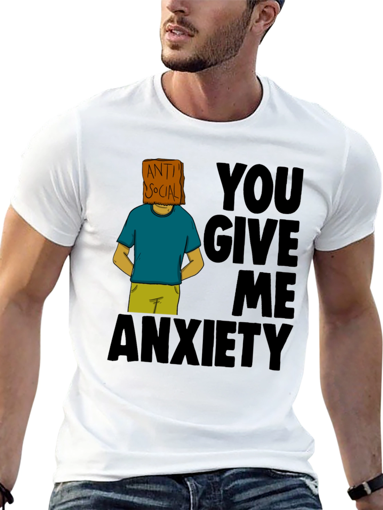 Anti-Social Anxiety Graphic T-Shirt - Black