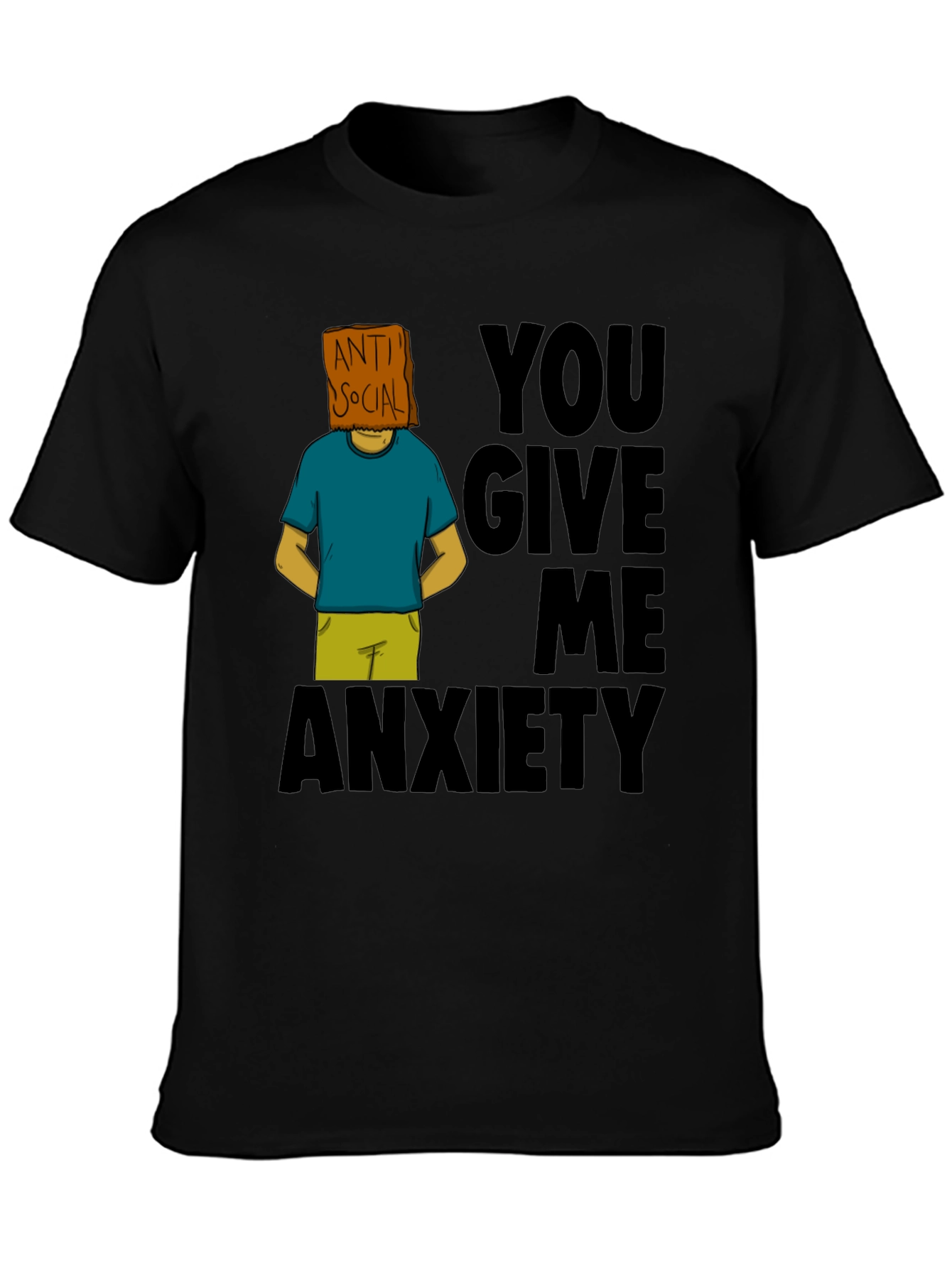 Anti-Social Anxiety Graphic T-Shirt - Black