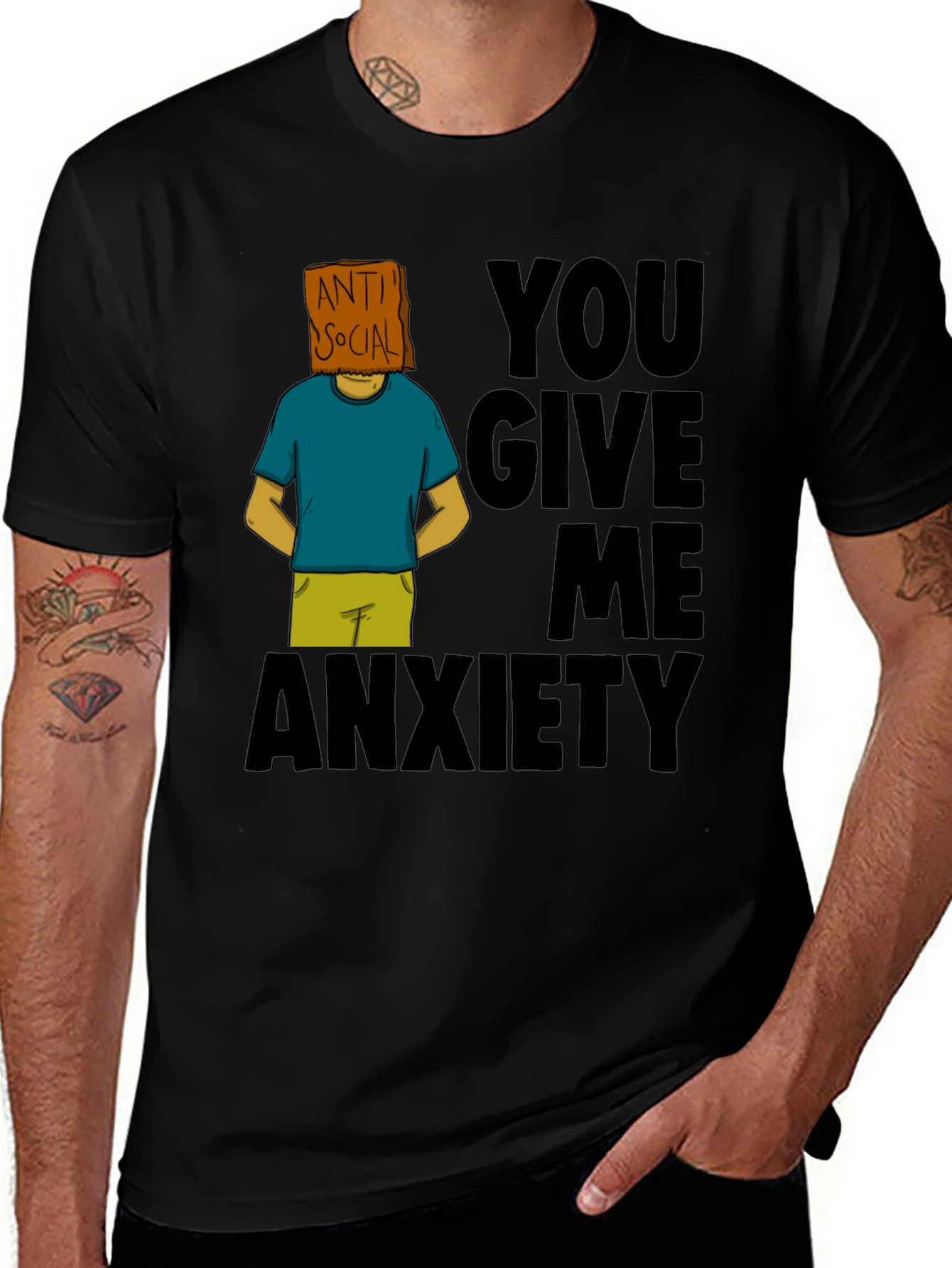 Anti-Social Anxiety Graphic T-Shirt - Black