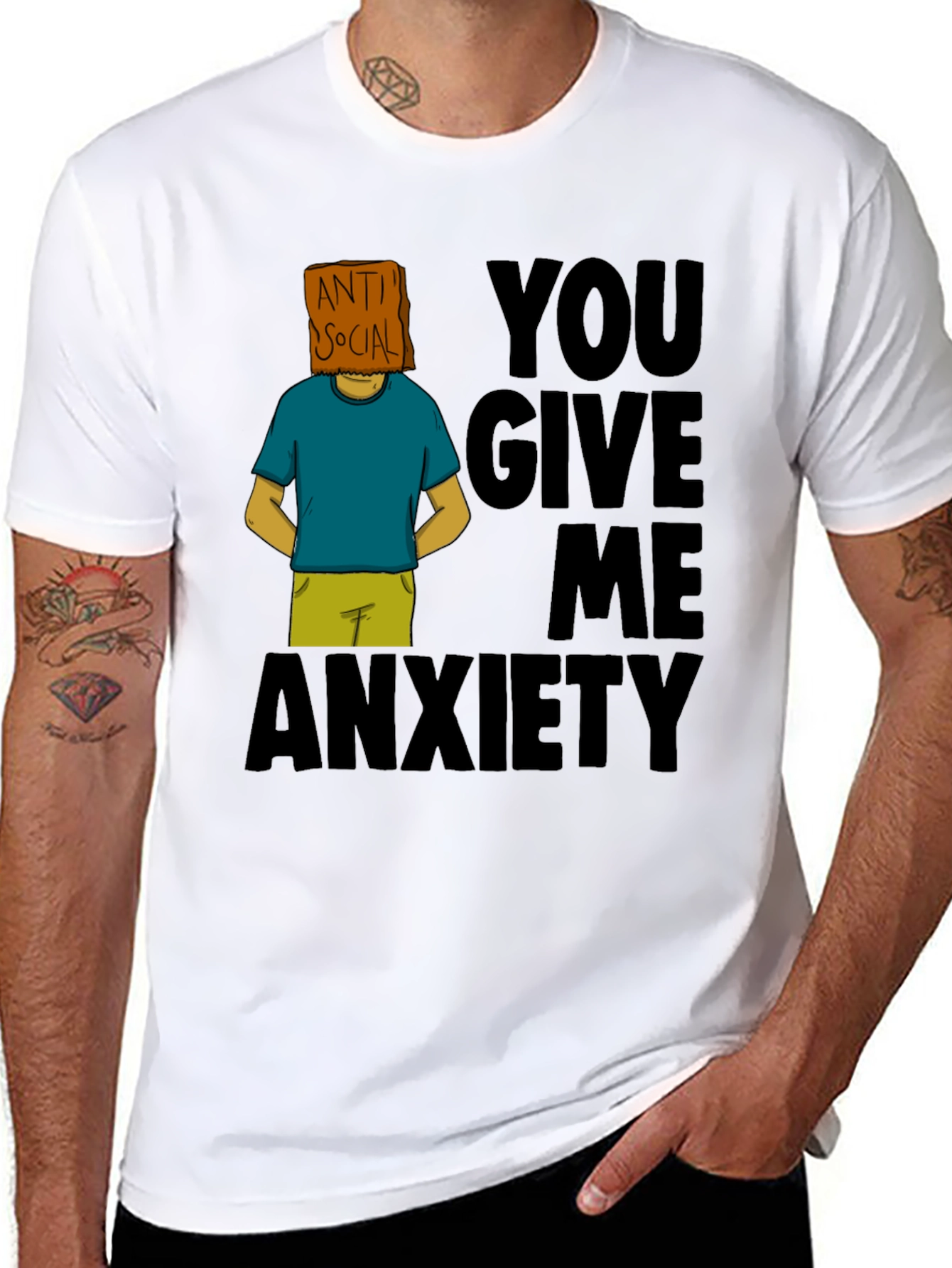 Anti-Social Anxiety Graphic T-Shirt - Black
