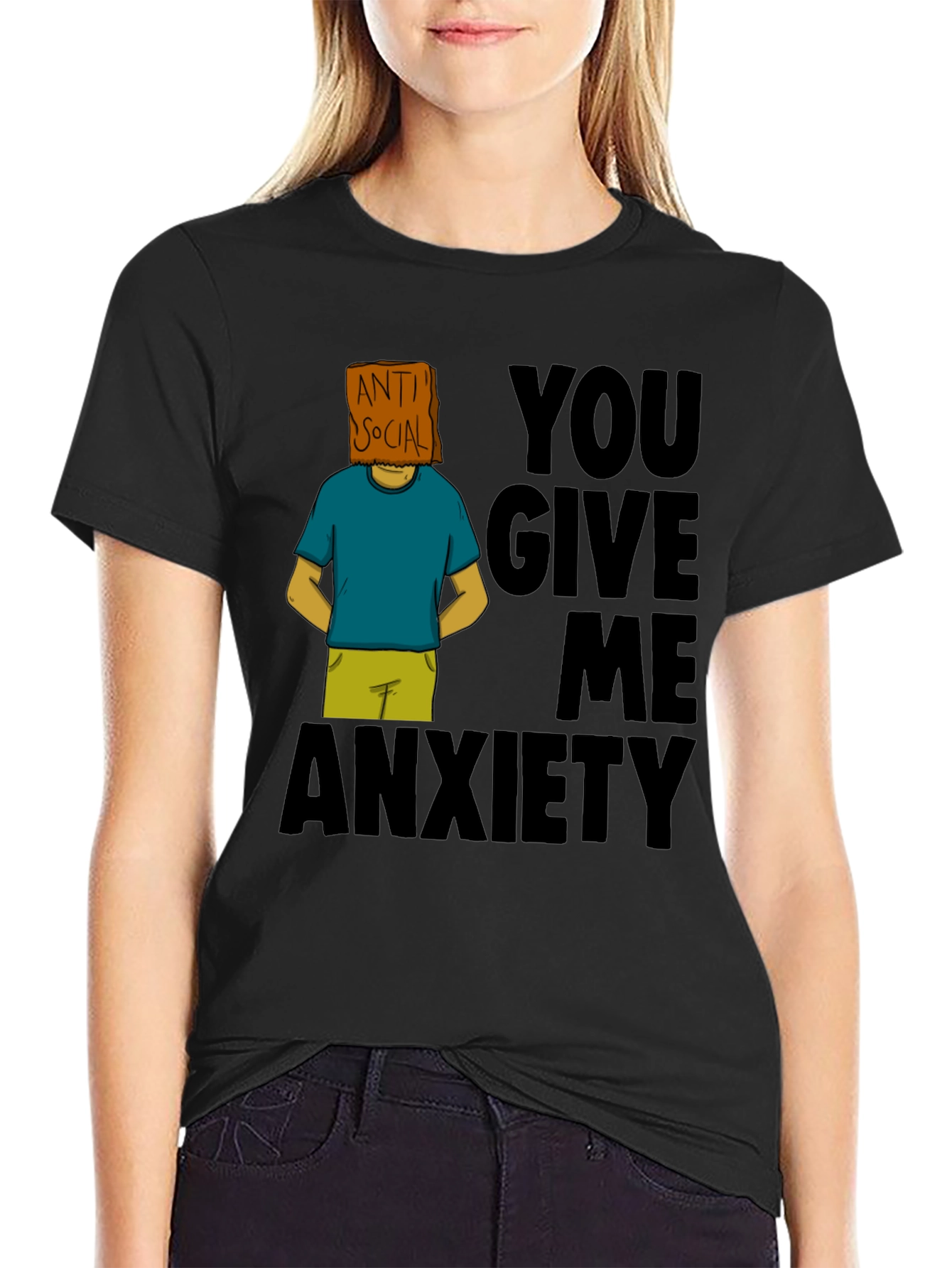 Anti-Social Anxiety Graphic T-Shirt - Black