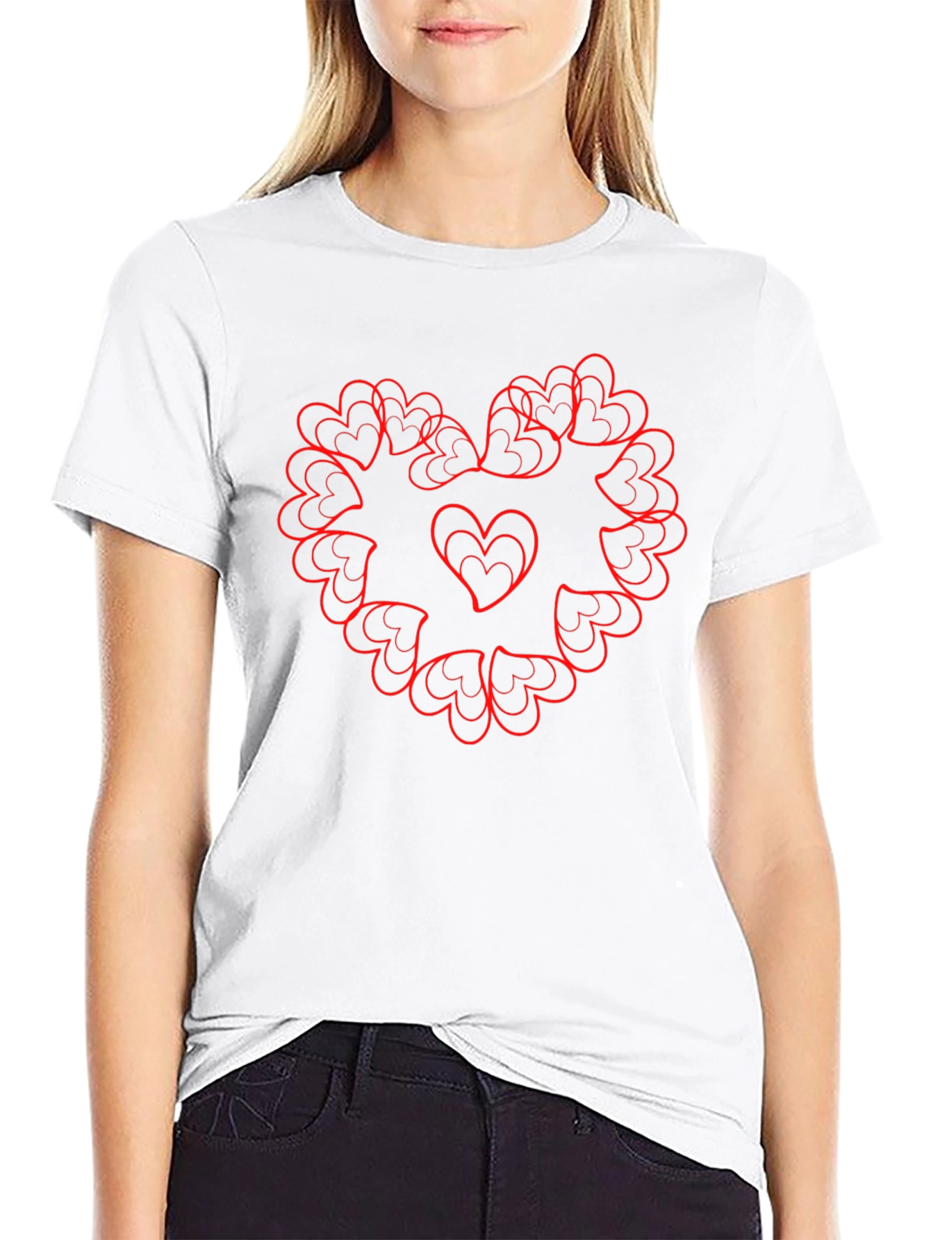 Heart Mandala Graphic Tee - Stylish Black T-Shirt