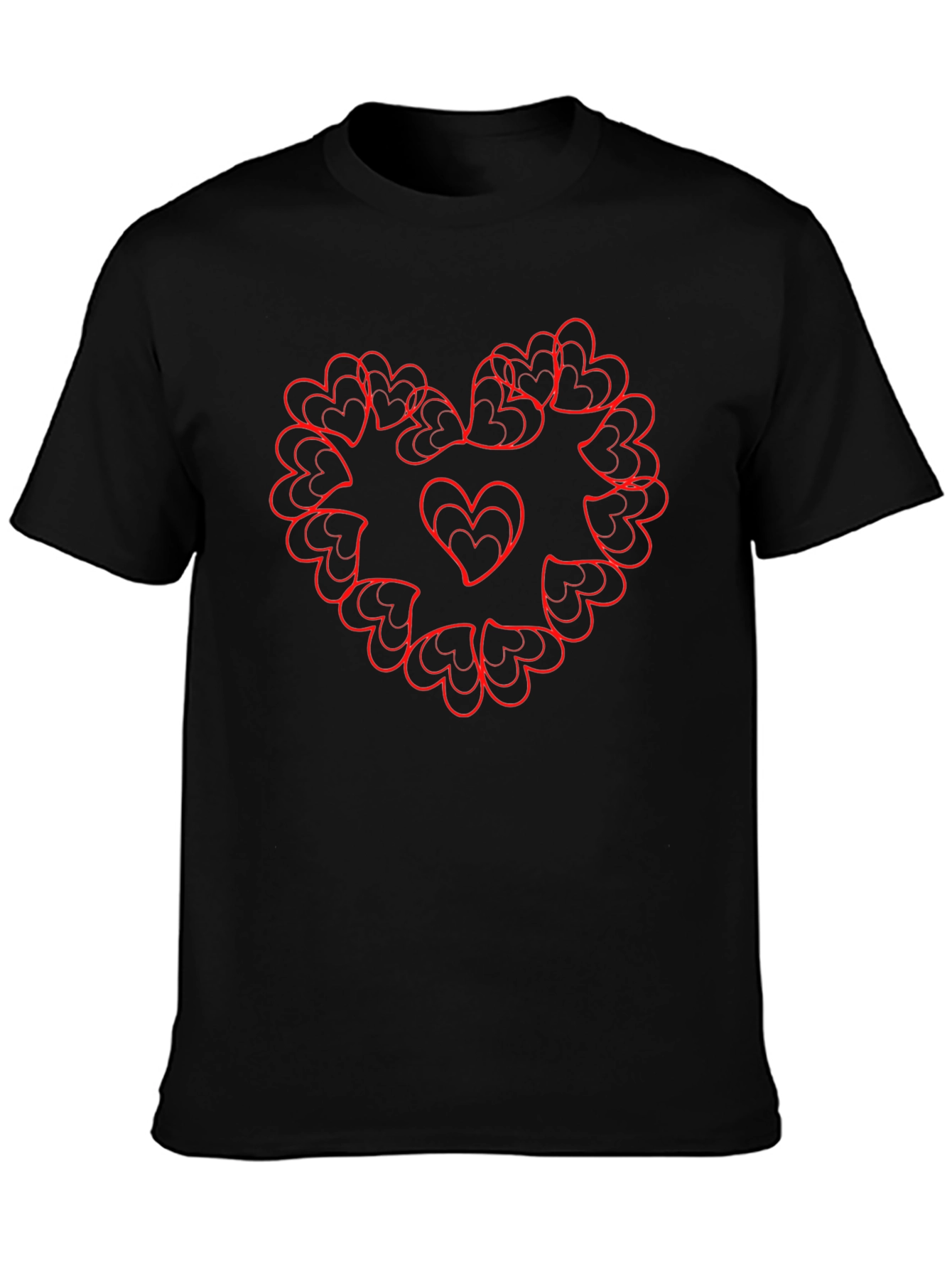 Heart Mandala Graphic Tee - Stylish Black T-Shirt