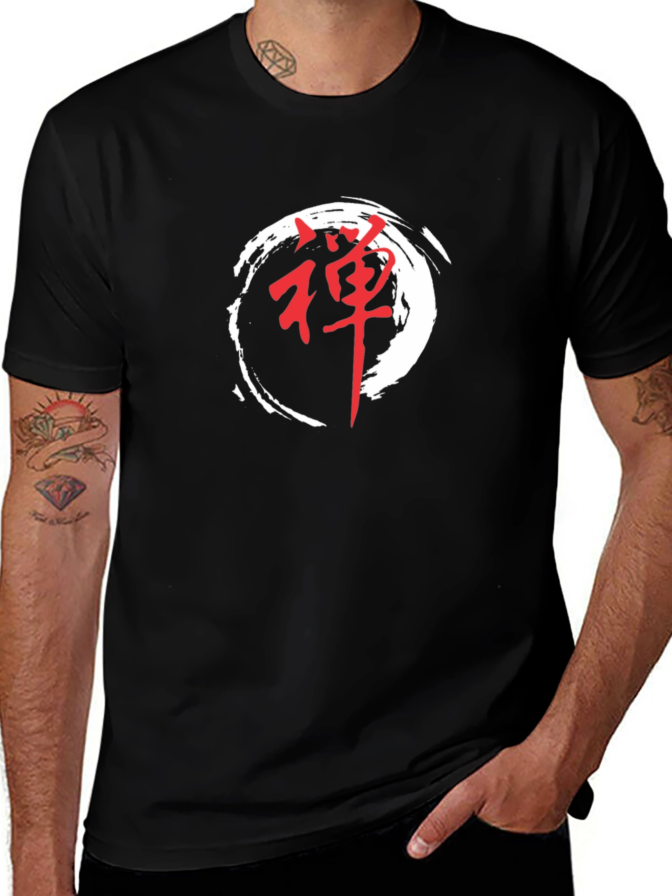 Zen Circle Graphic Black T-Shirt
