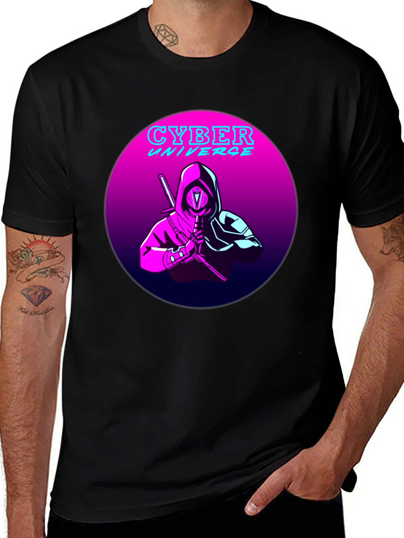 Cyber Universe Ninja T-Shirt - Retro Style
