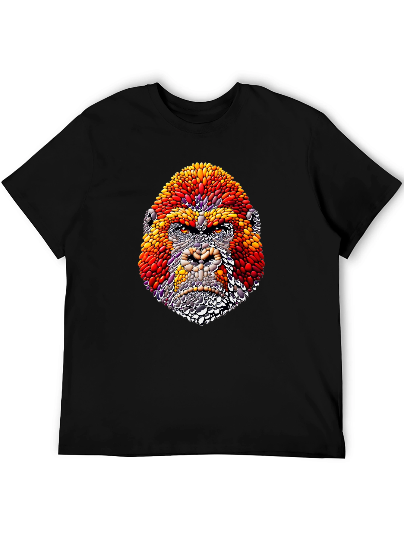 Abstract Gorilla Graphic Black T-Shirt
