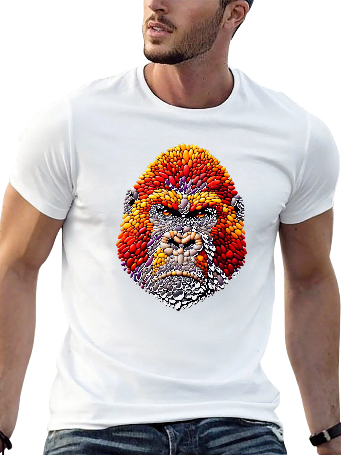 Abstract Gorilla Graphic Black T-Shirt