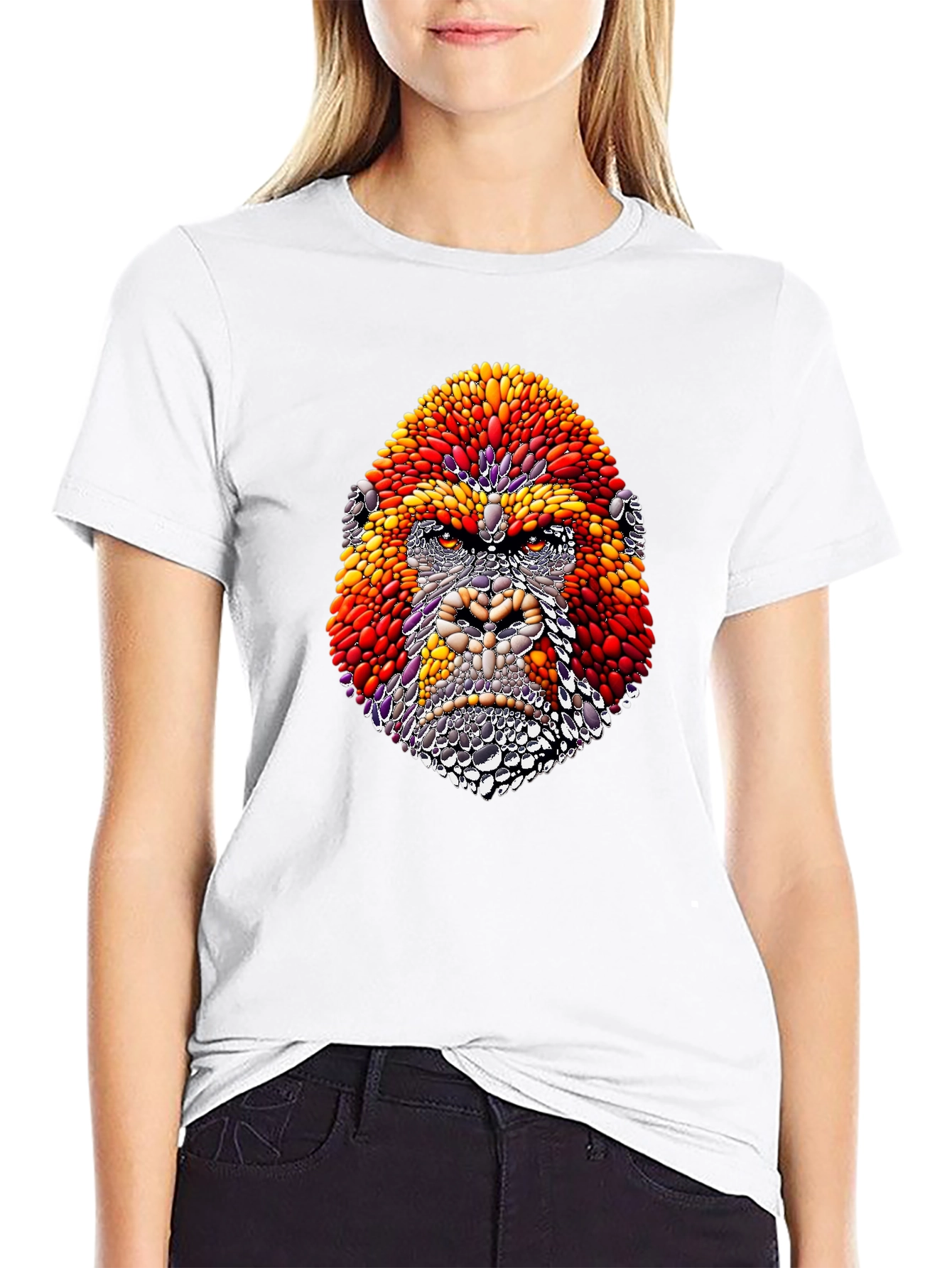 Abstract Gorilla Graphic Black T-Shirt