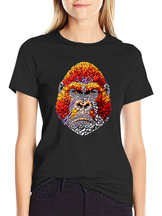 Abstract Gorilla Graphic Black T-Shirt