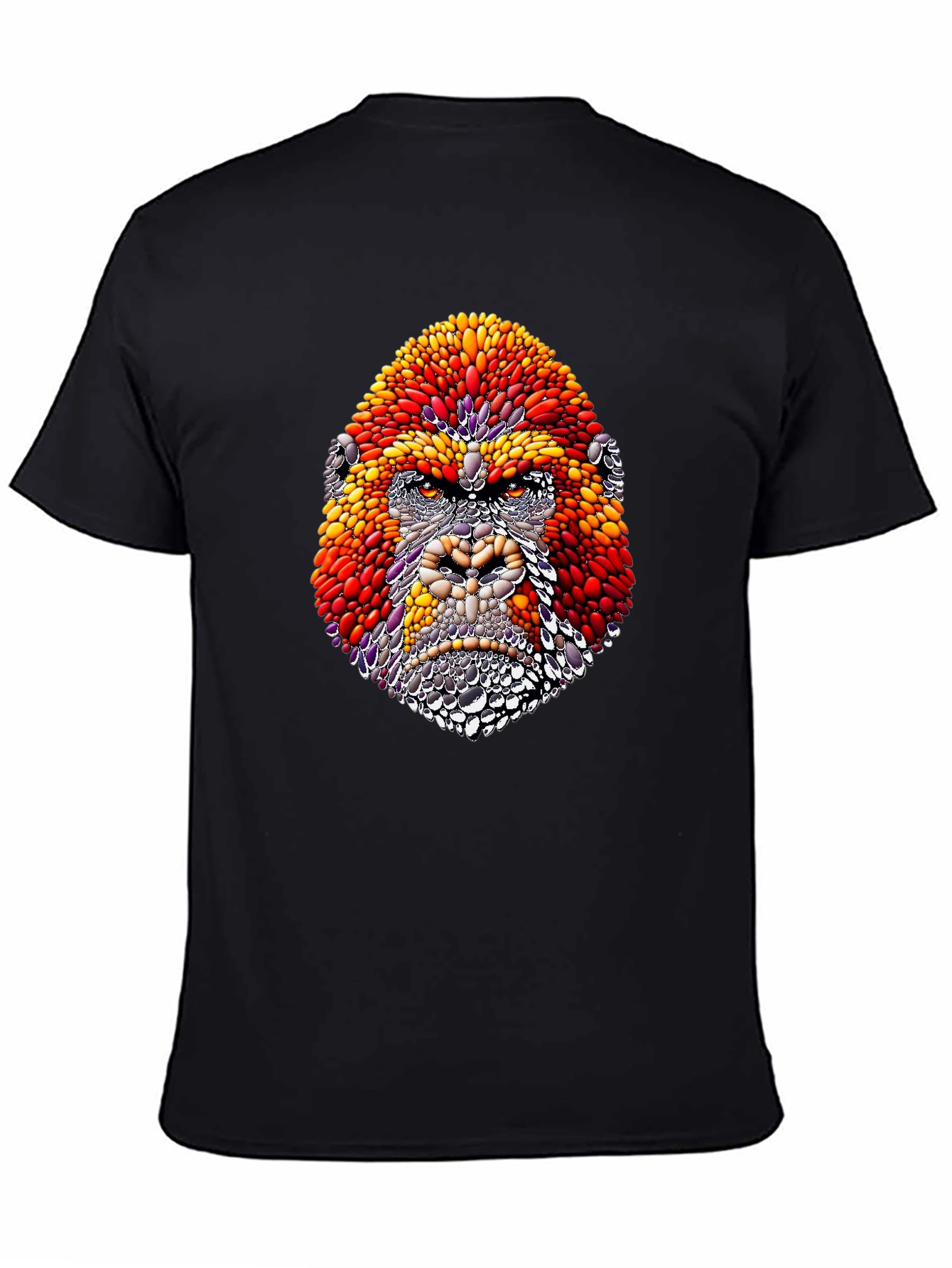 Abstract Gorilla Graphic Black T-Shirt