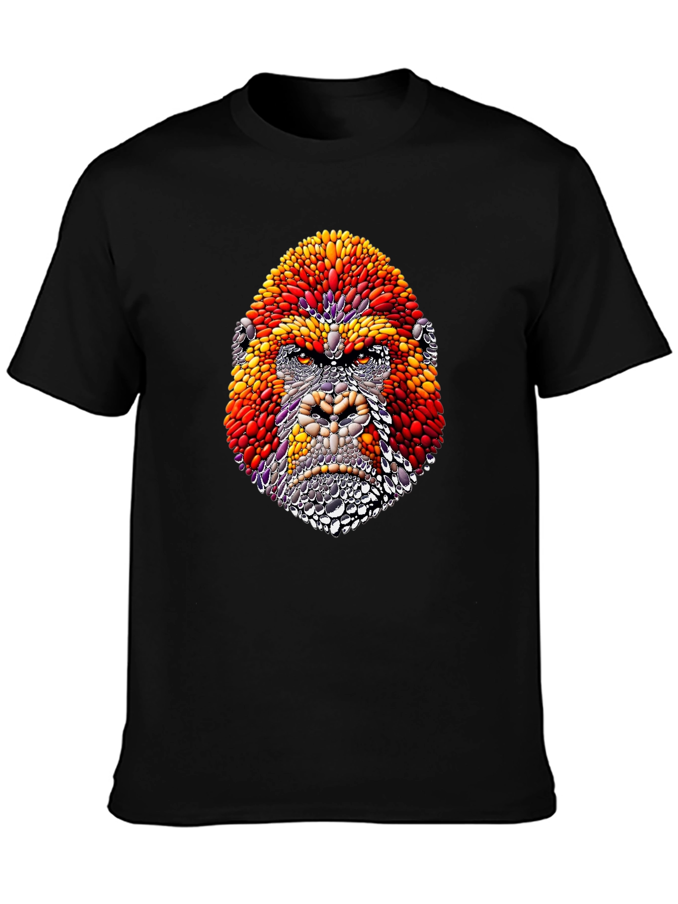 Abstract Gorilla Graphic Black T-Shirt
