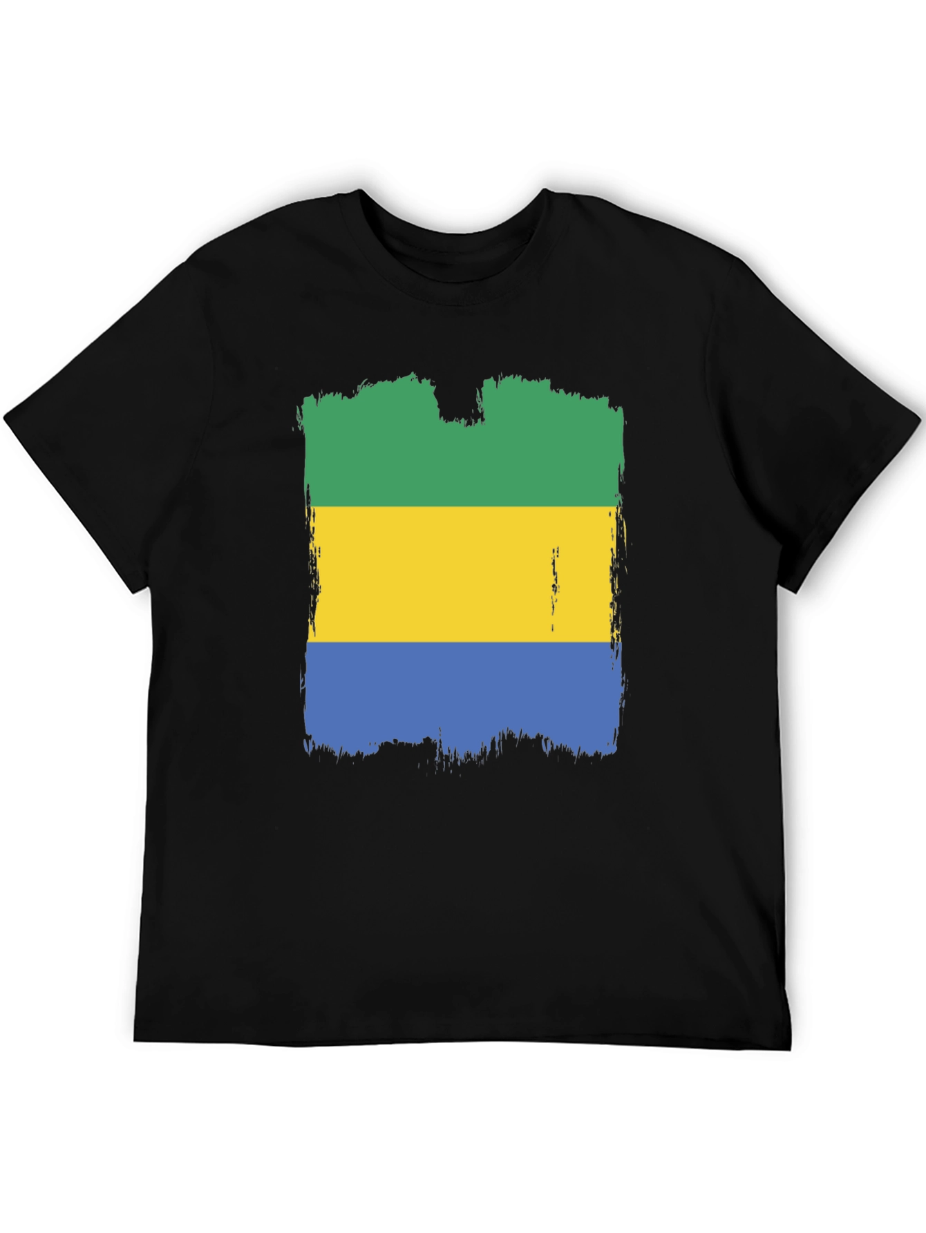 Gabon Flag T-Shirt - Distressed Graphic Tee