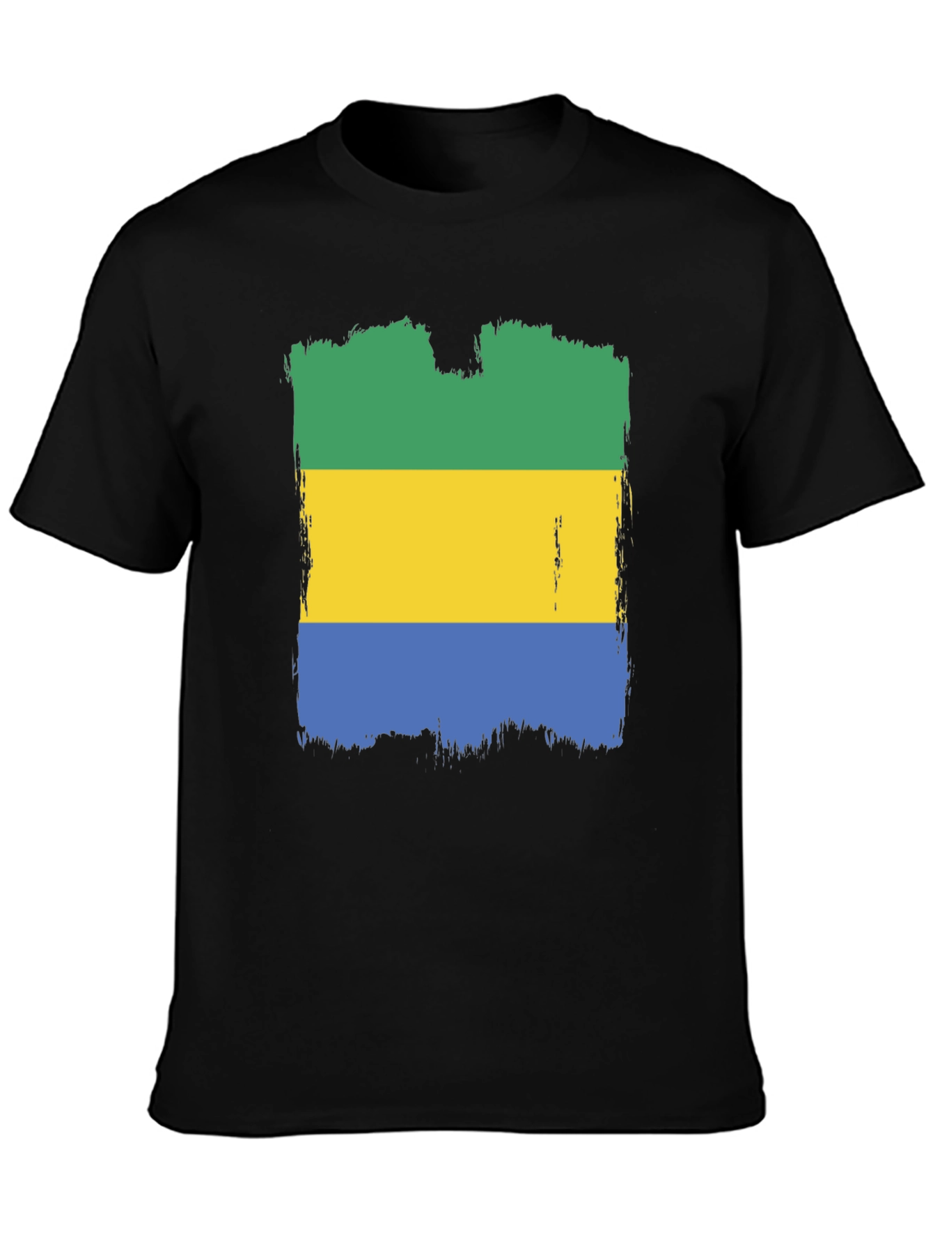 Gabon Flag T-Shirt - Distressed Graphic Tee