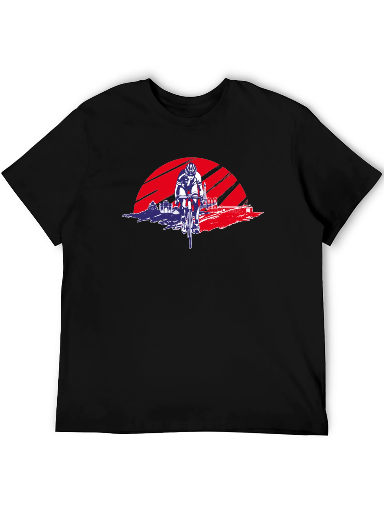 Cycling Sunset Graphic Tee - Sporty Style