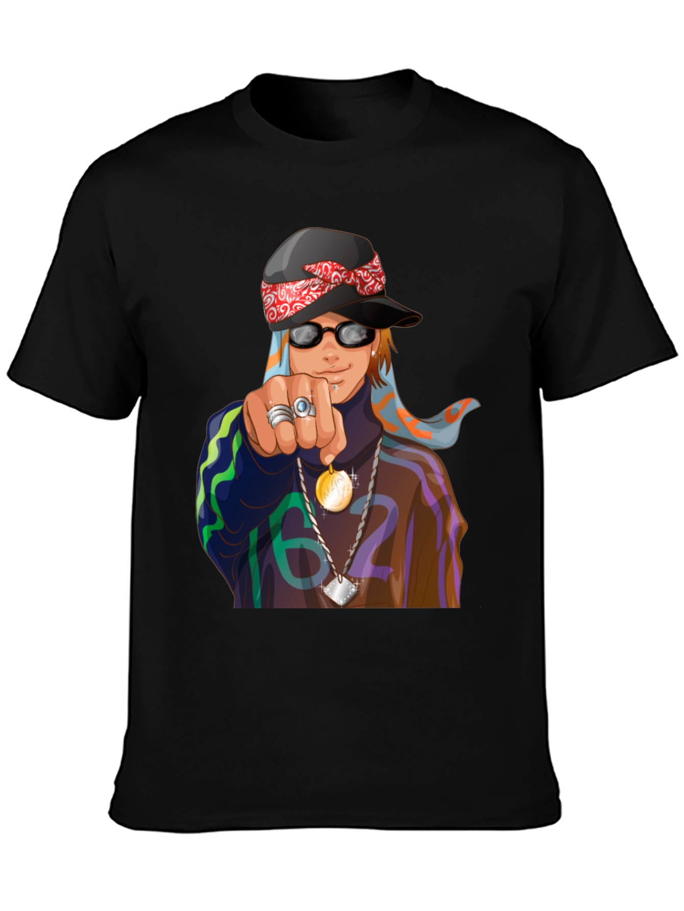 Cool Cartoon Graphic Black T-Shirt