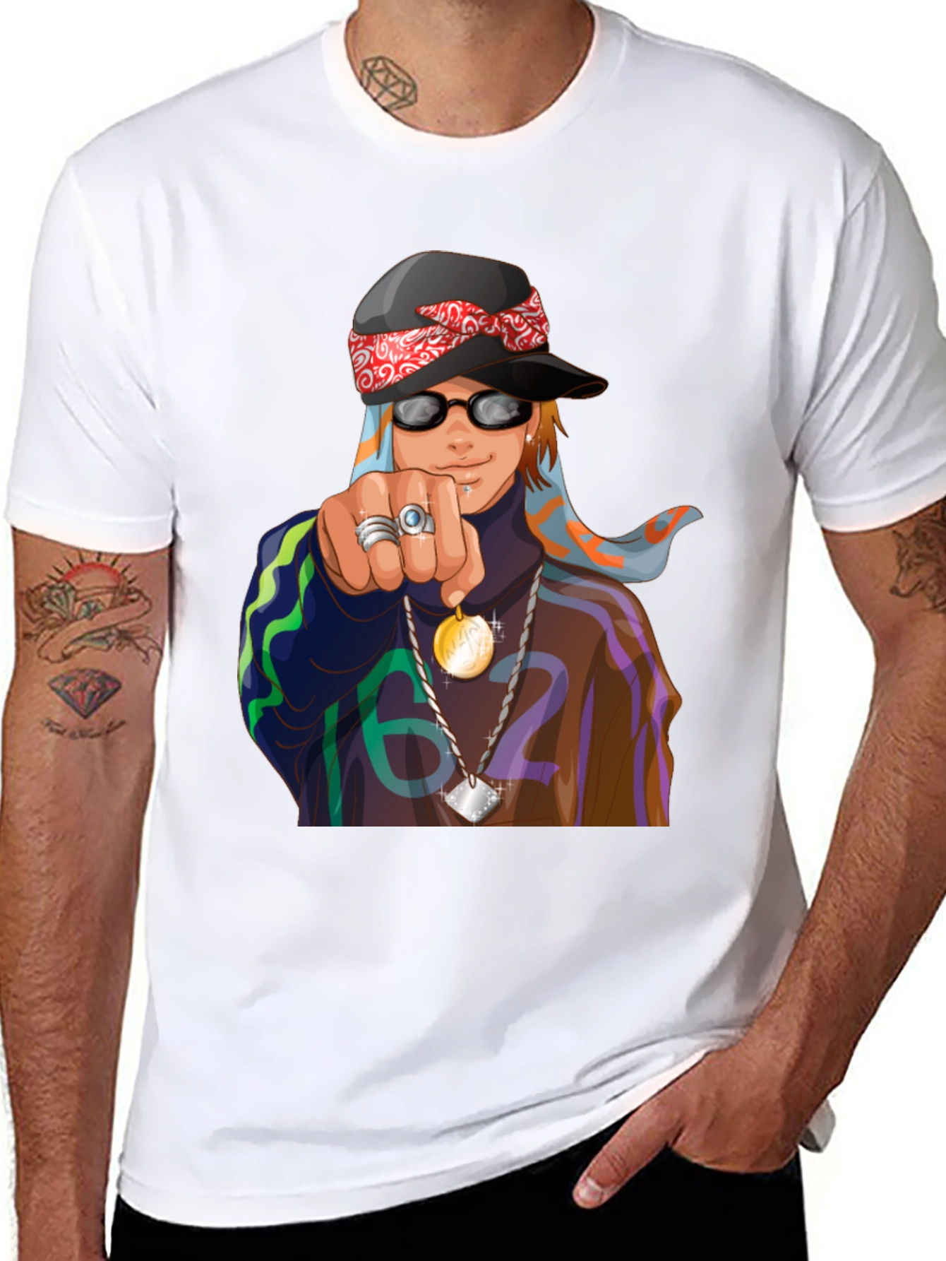 Cool Cartoon Graphic Black T-Shirt
