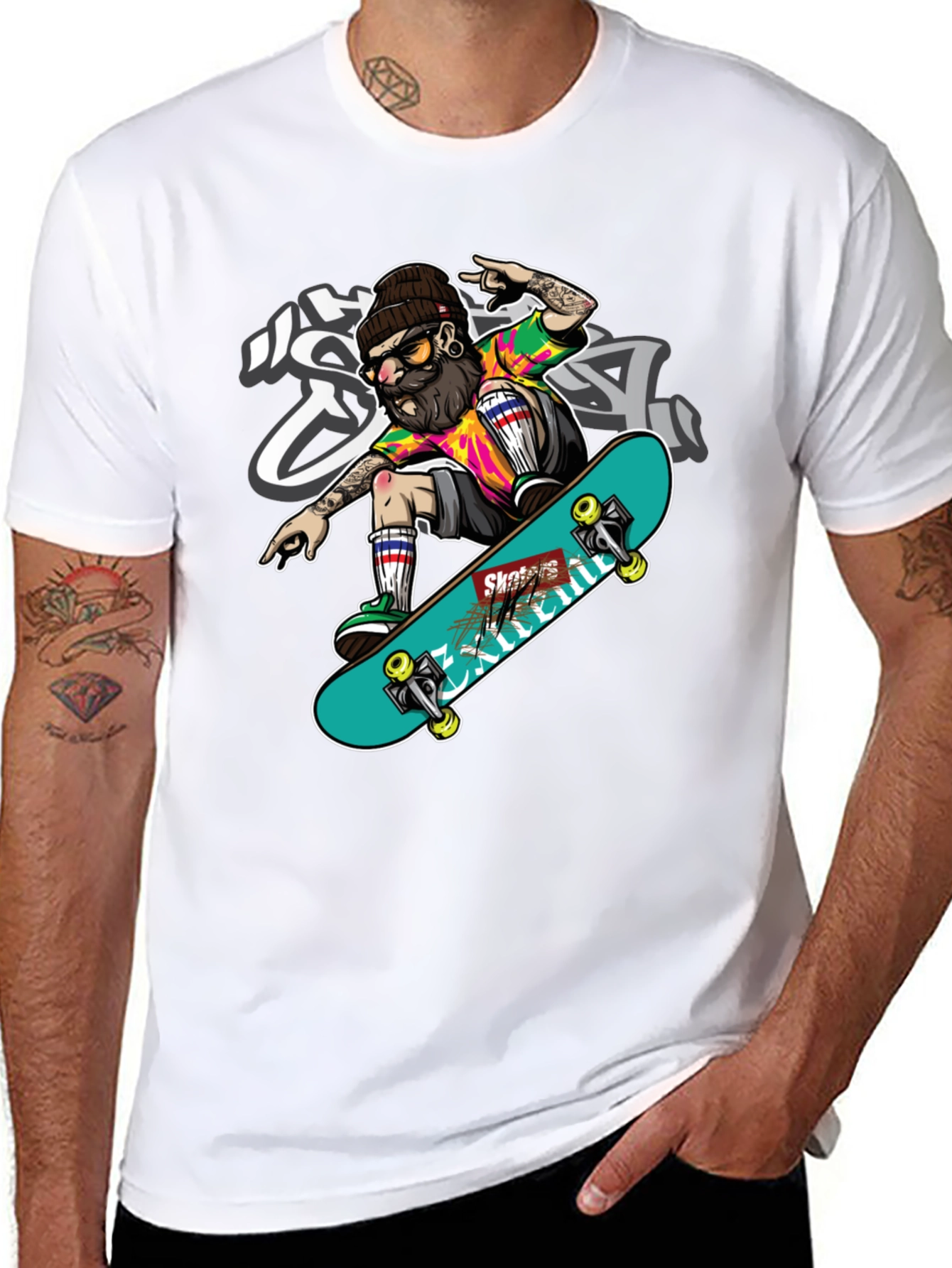 Skater Graphic T-Shirt - Cool Trendy Tee