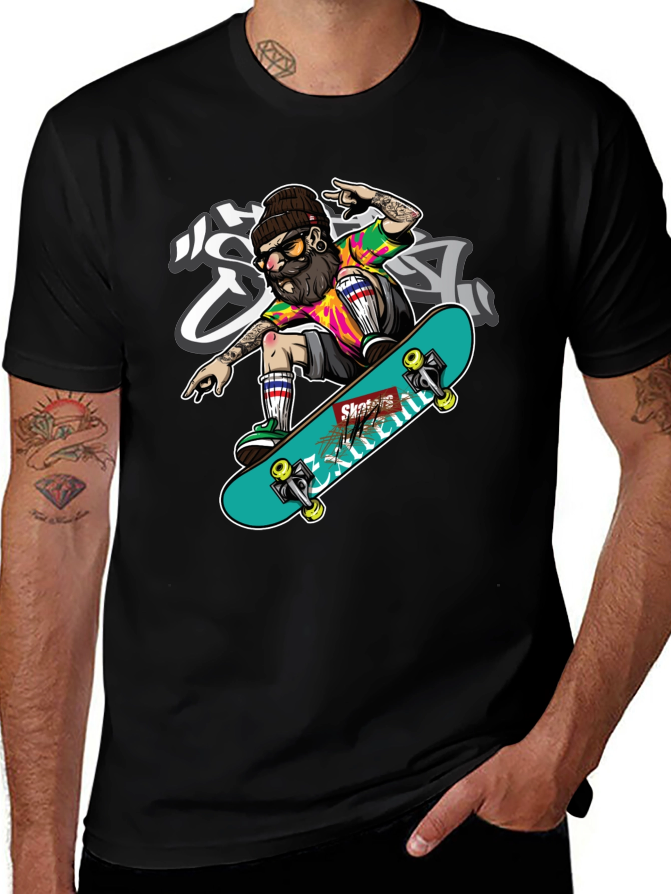 Skater Graphic T-Shirt - Cool Trendy Tee