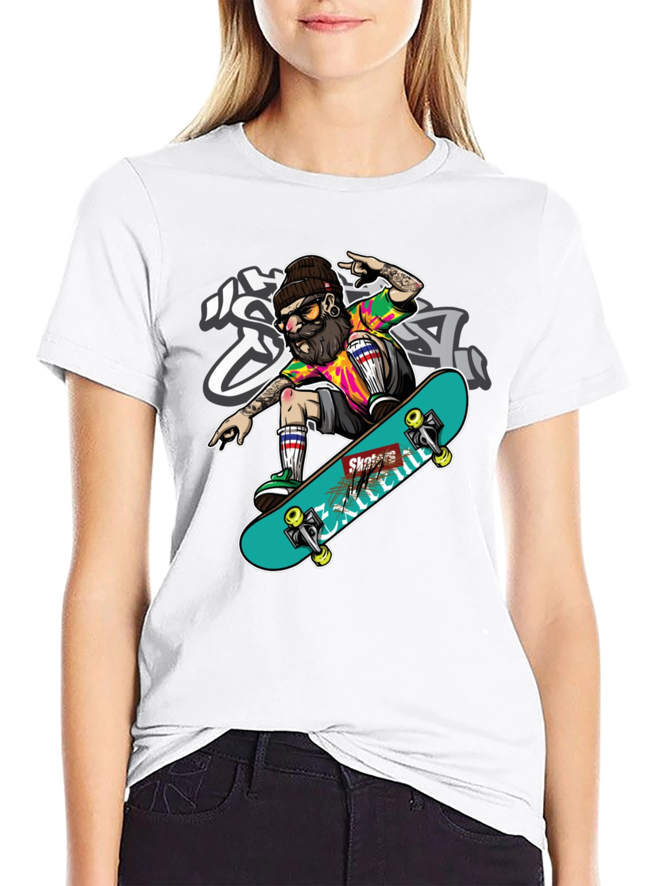 Skater Graphic T-Shirt - Cool Trendy Tee
