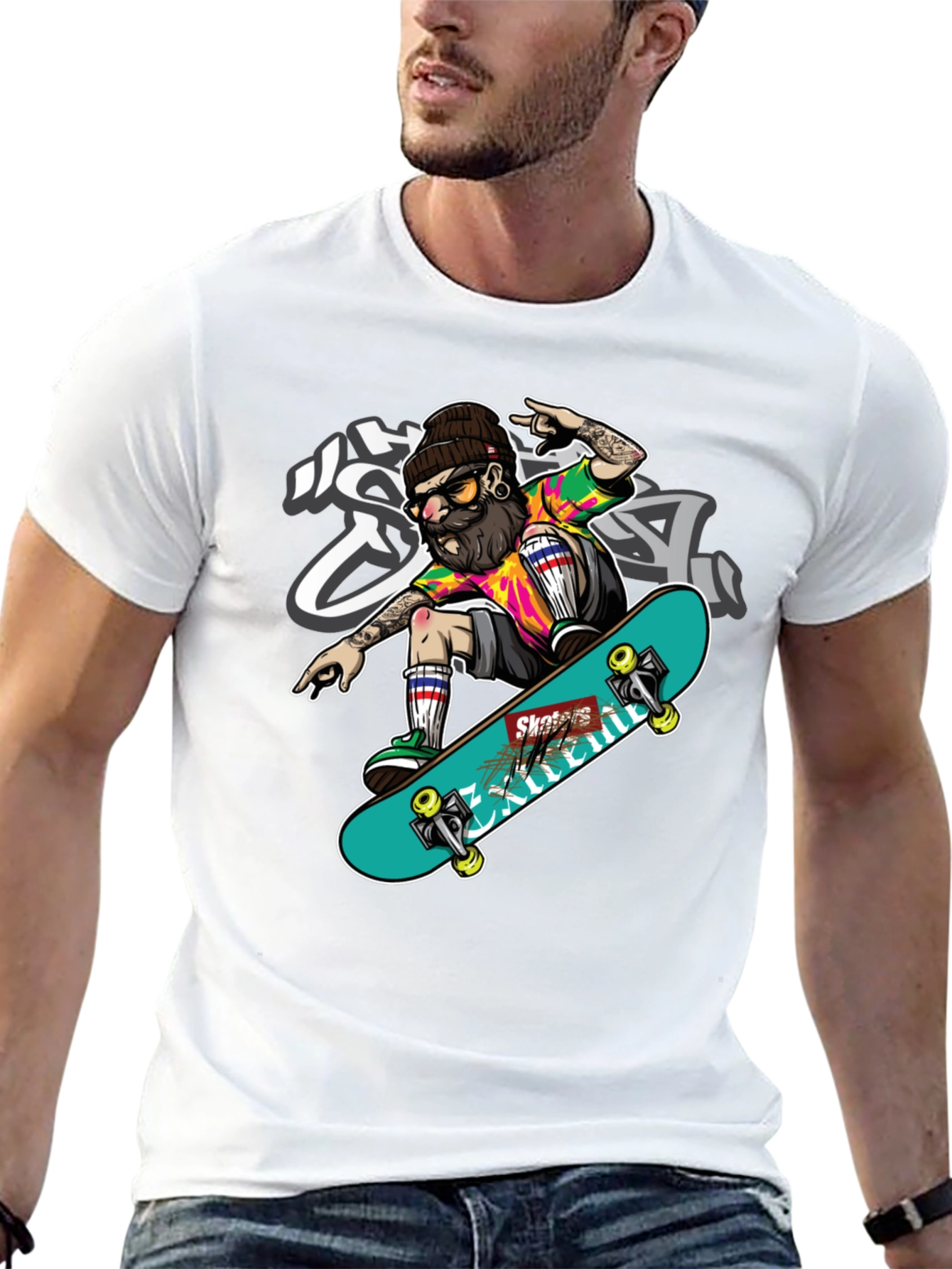 Skater Graphic T-Shirt - Cool Trendy Tee