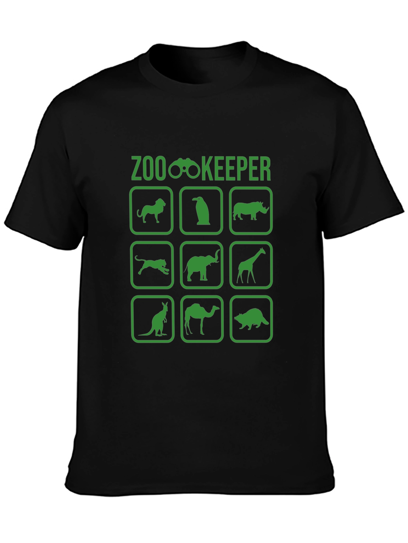 Zookeeper Animal Icon T-Shirt Green Design