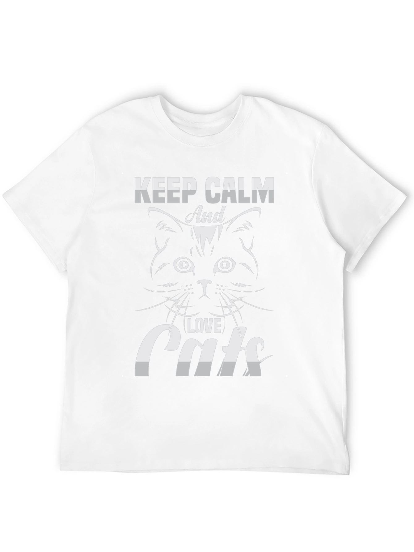 Keep Calm and Love Cats Graphic T-Shirt