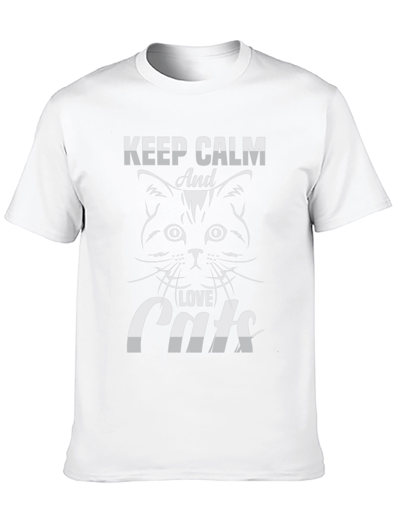 Keep Calm and Love Cats Graphic T-Shirt
