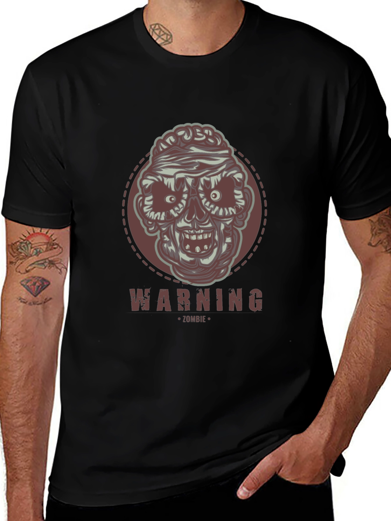 Warning Zombie T-Shirt - Undead Style