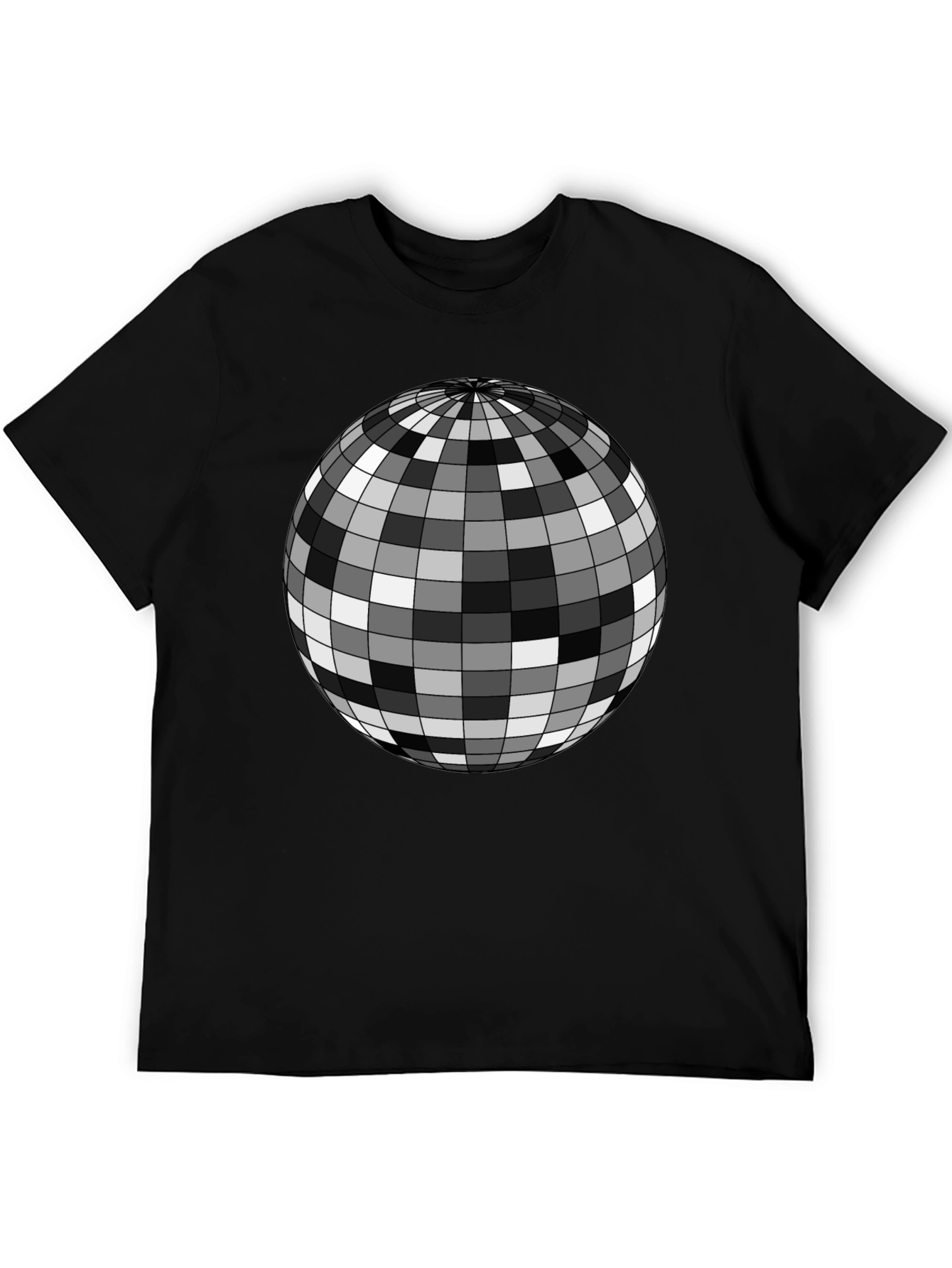 Retro Disco Ball Graphic Tee - Mens Black T-Shirt