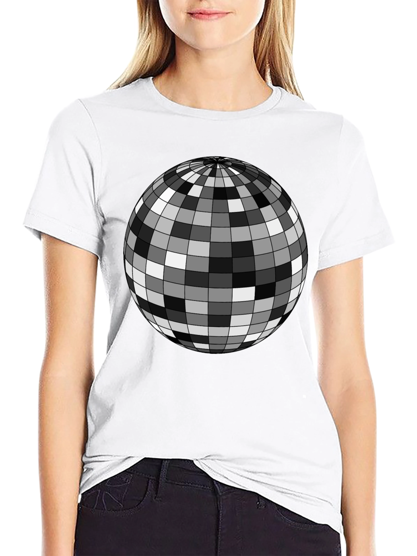 Retro Disco Ball Graphic Tee - Mens Black T-Shirt