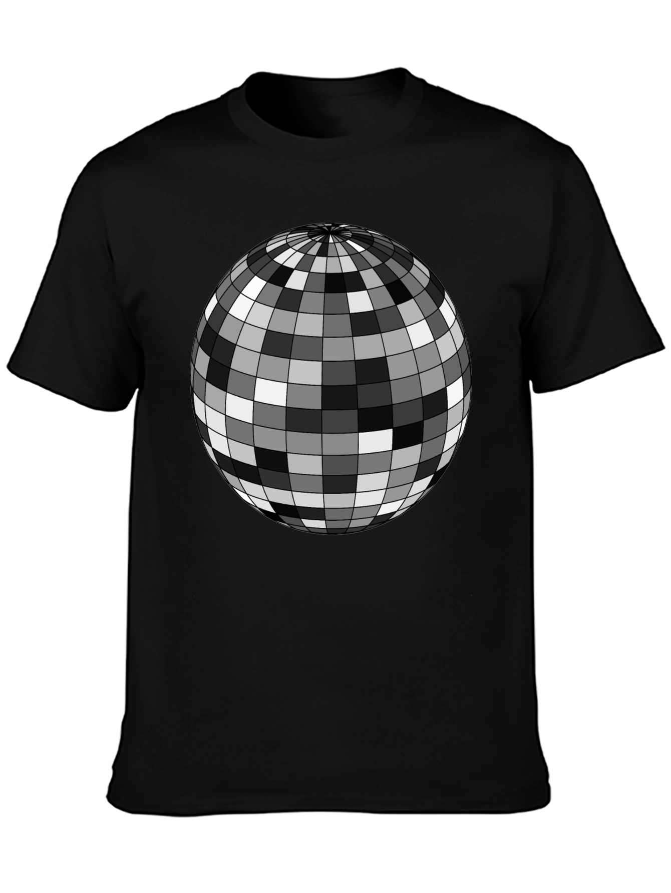 Retro Disco Ball Graphic Tee - Mens Black T-Shirt
