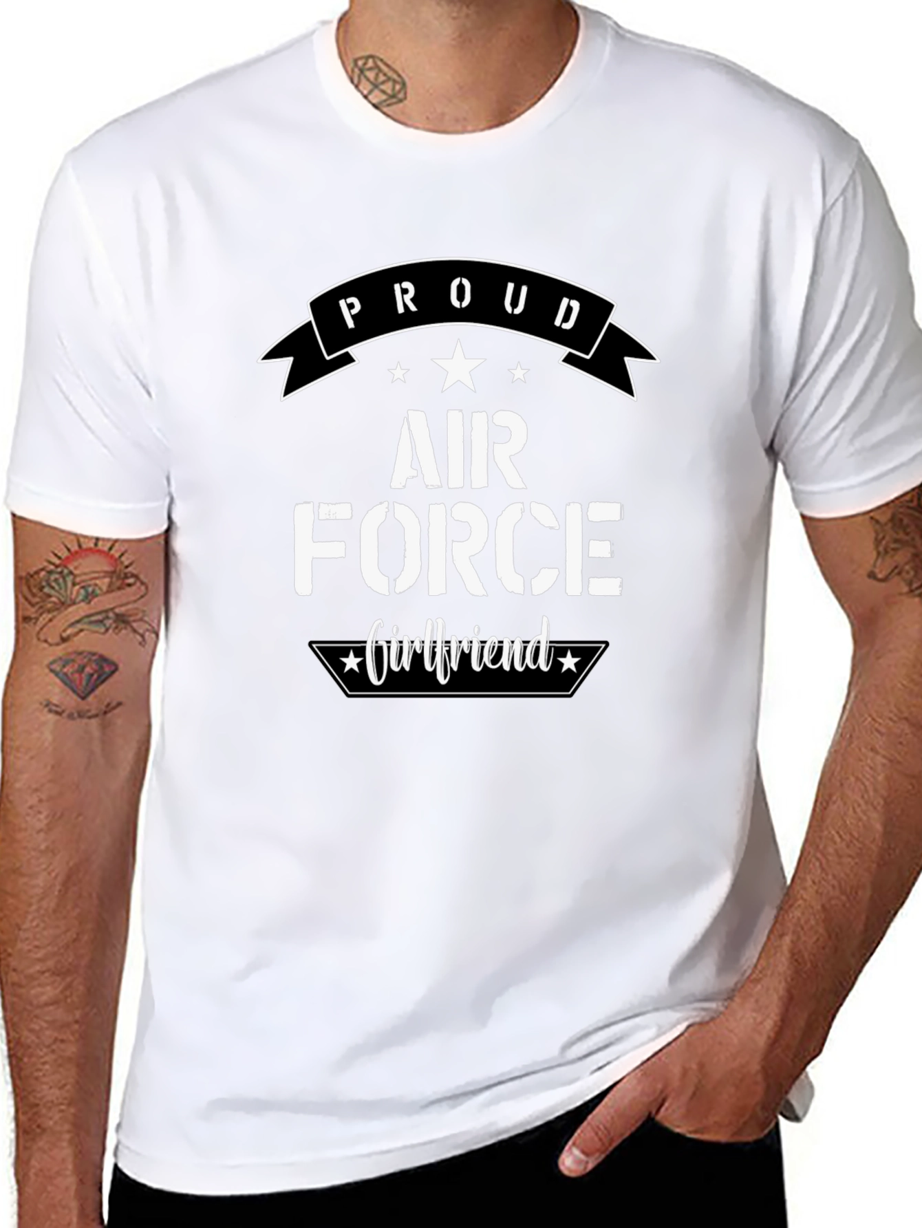 Proud Air Force Girlfriend Graphic T-Shirt