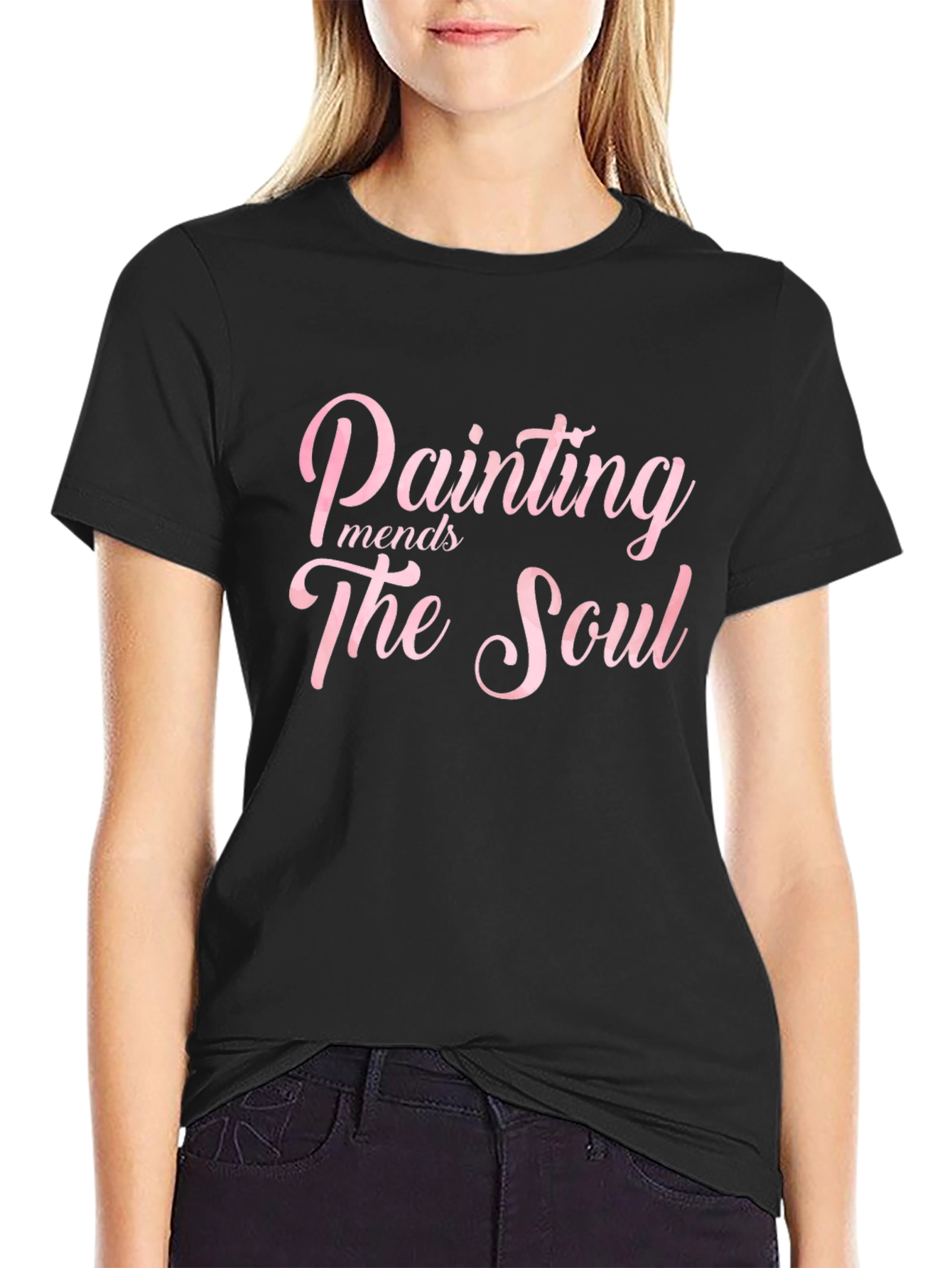 Painting Mends The Soul Black T-Shirt
