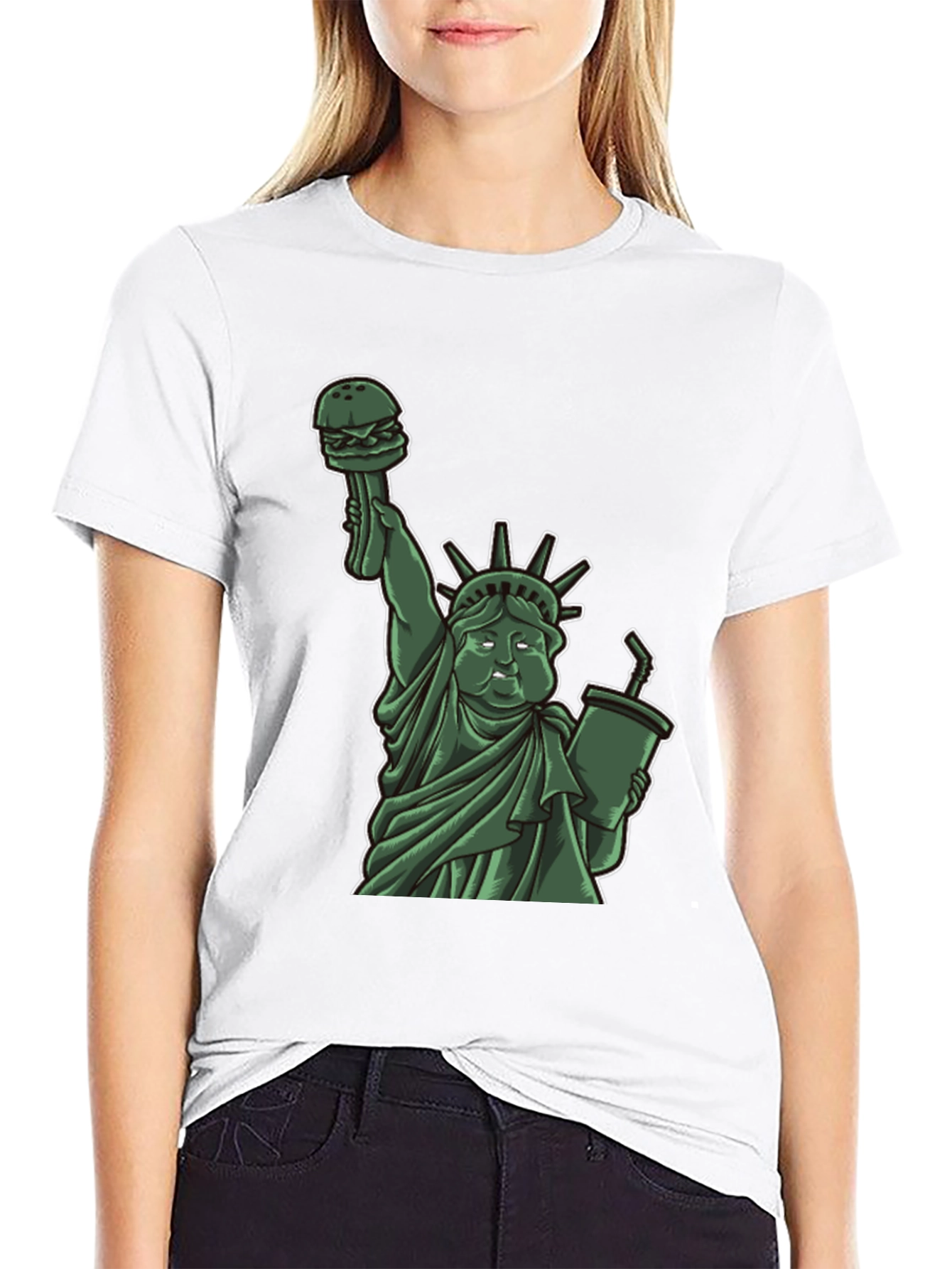 Statue of Liberty Burger Graphic T-Shirt