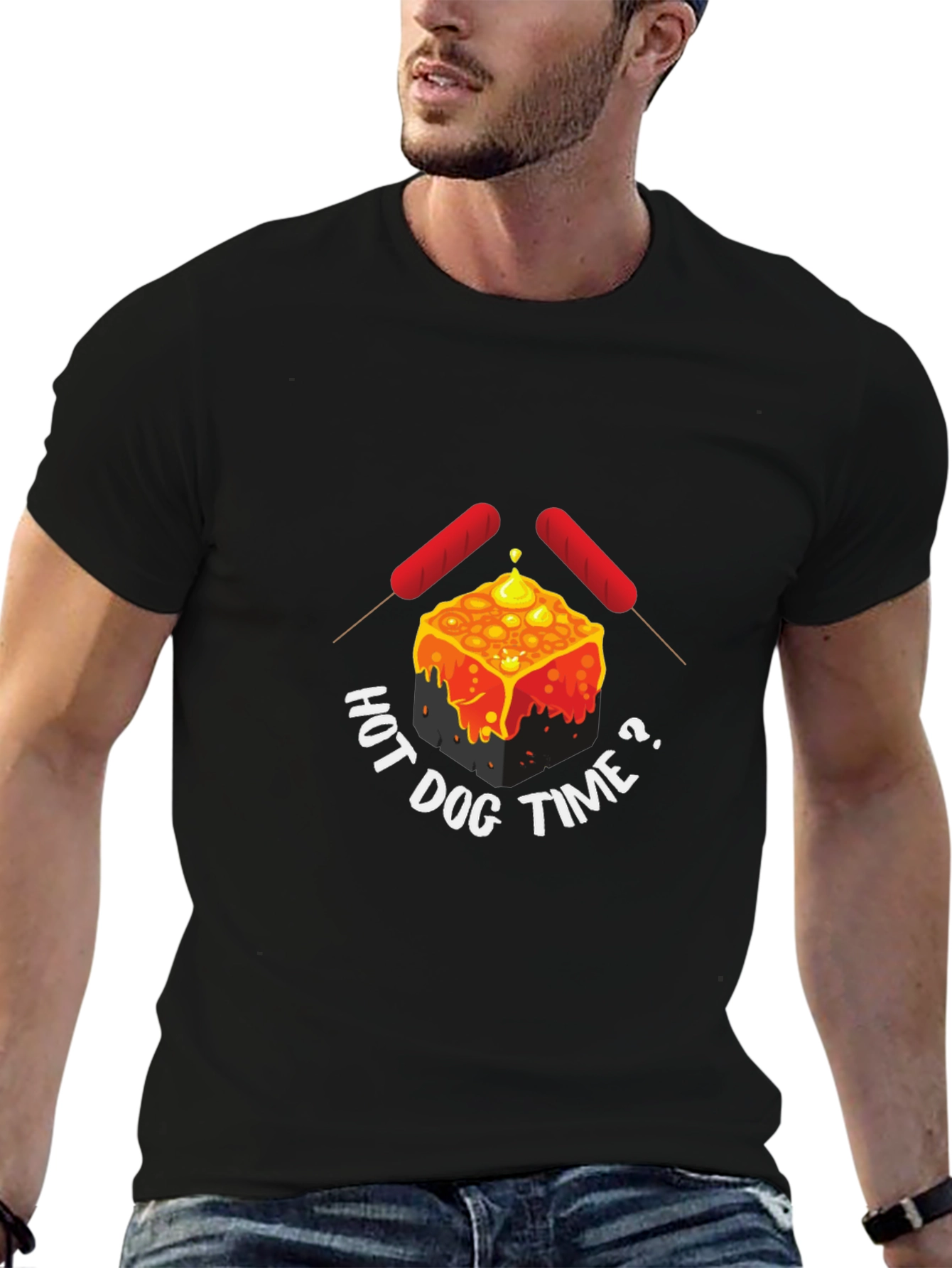 Hot Dog Time? Graphic Tee - Quirky Foodie Shirt