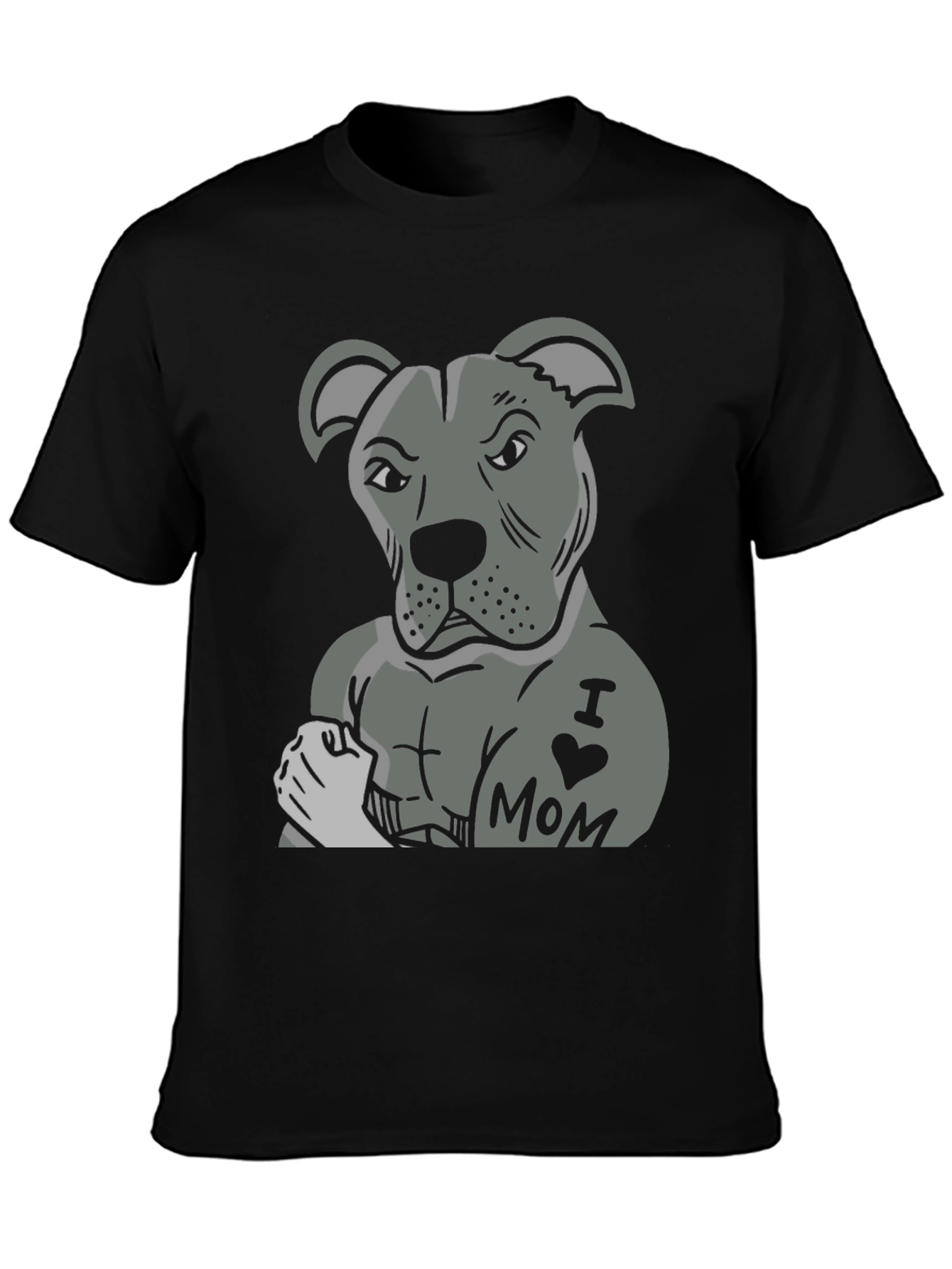 Pitbull I Heart Mom Graphic T-Shirt
