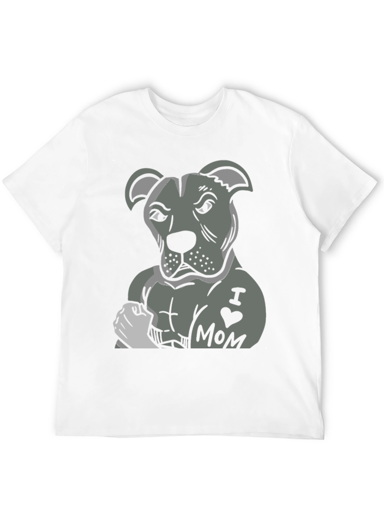Pitbull I Heart Mom Graphic T-Shirt