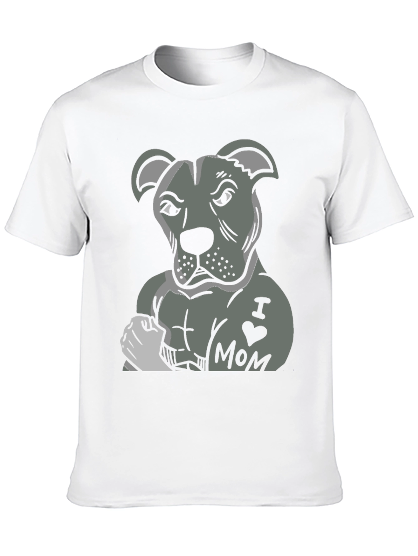 Pitbull I Heart Mom Graphic T-Shirt