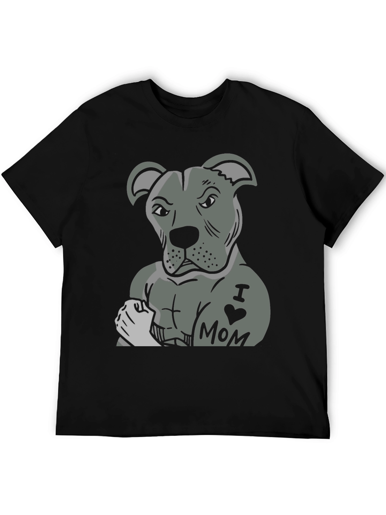 Pitbull I Heart Mom Graphic T-Shirt