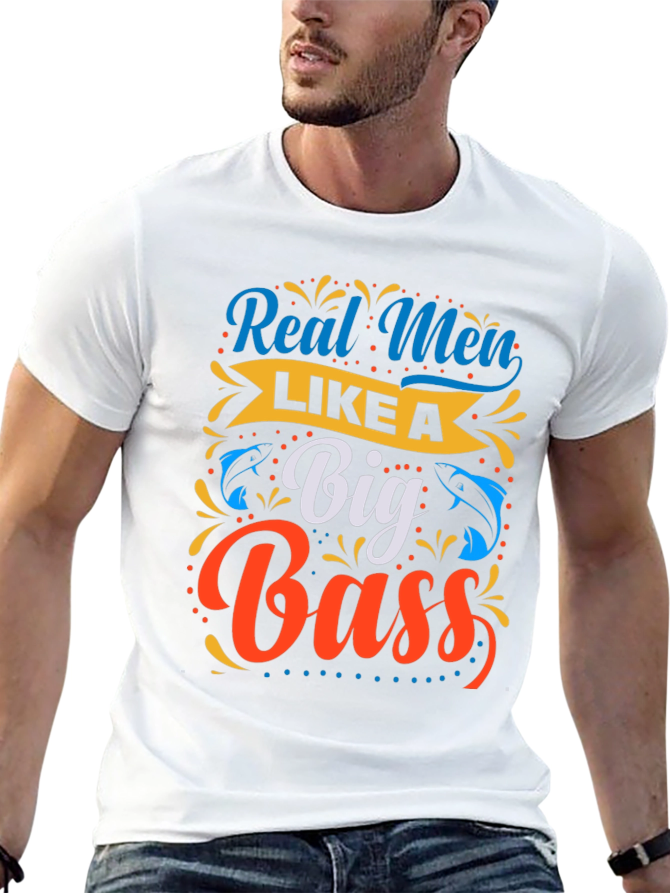 Real Men Like a Big Bass Fishing T-Shirt