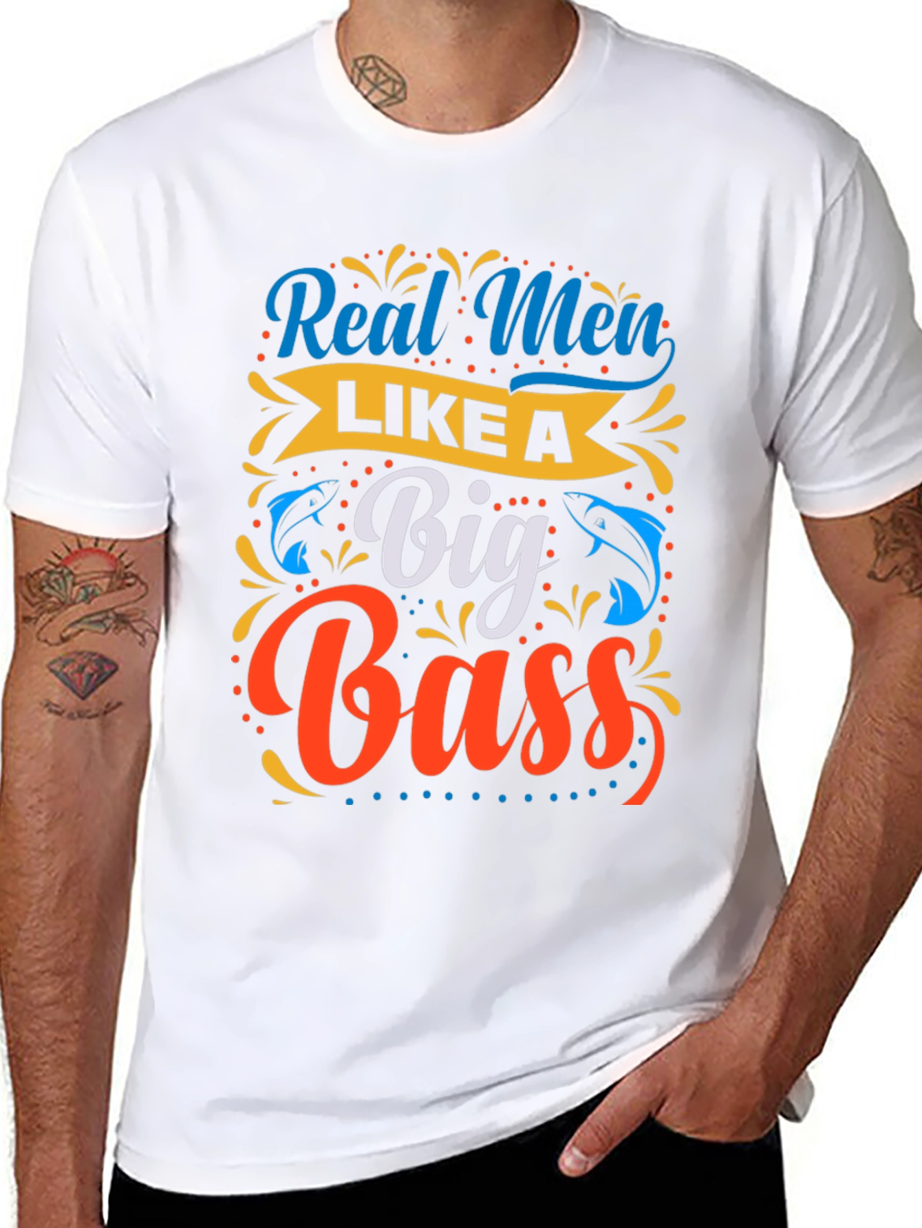 Real Men Like a Big Bass Fishing T-Shirt